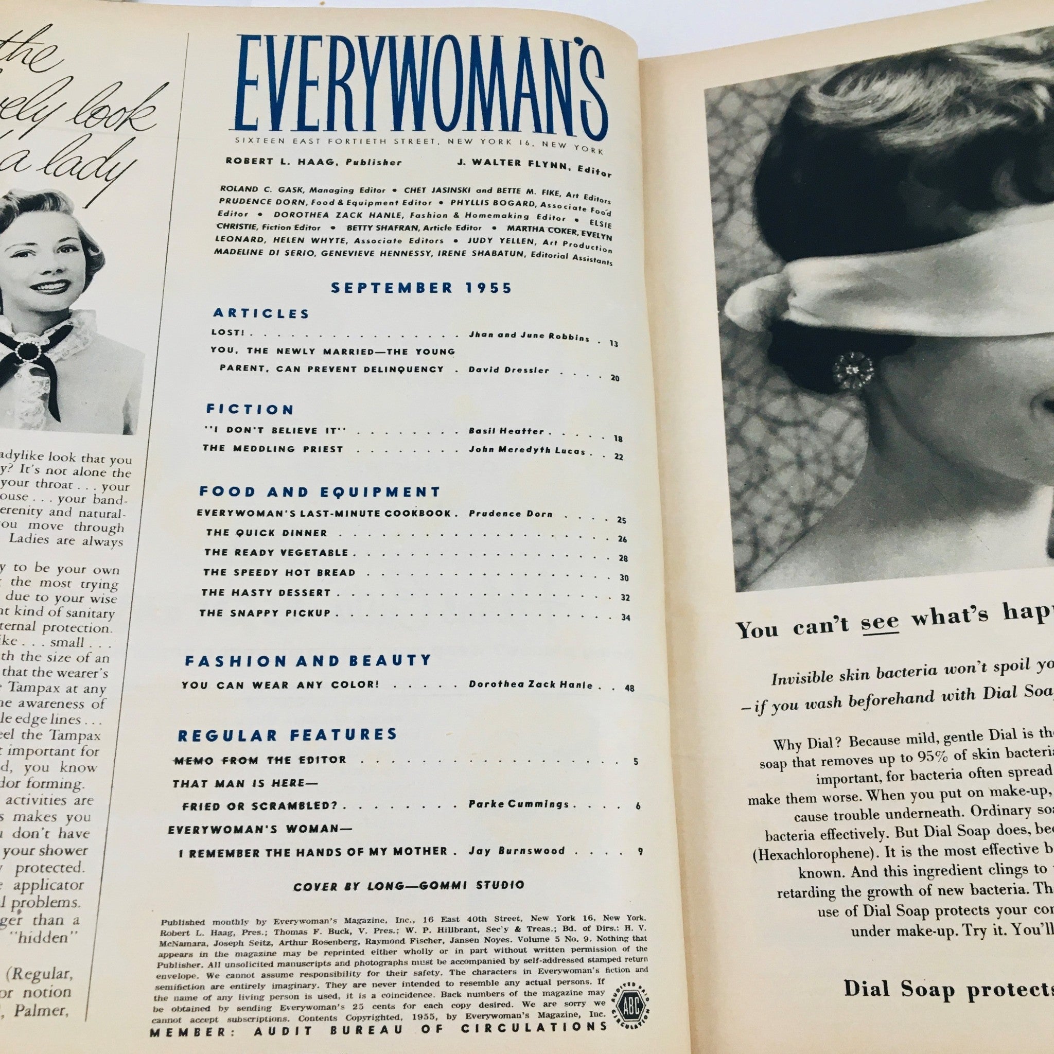 VTG Everywoman's Magazine September 1955 Last-Minute Cookbook No Label