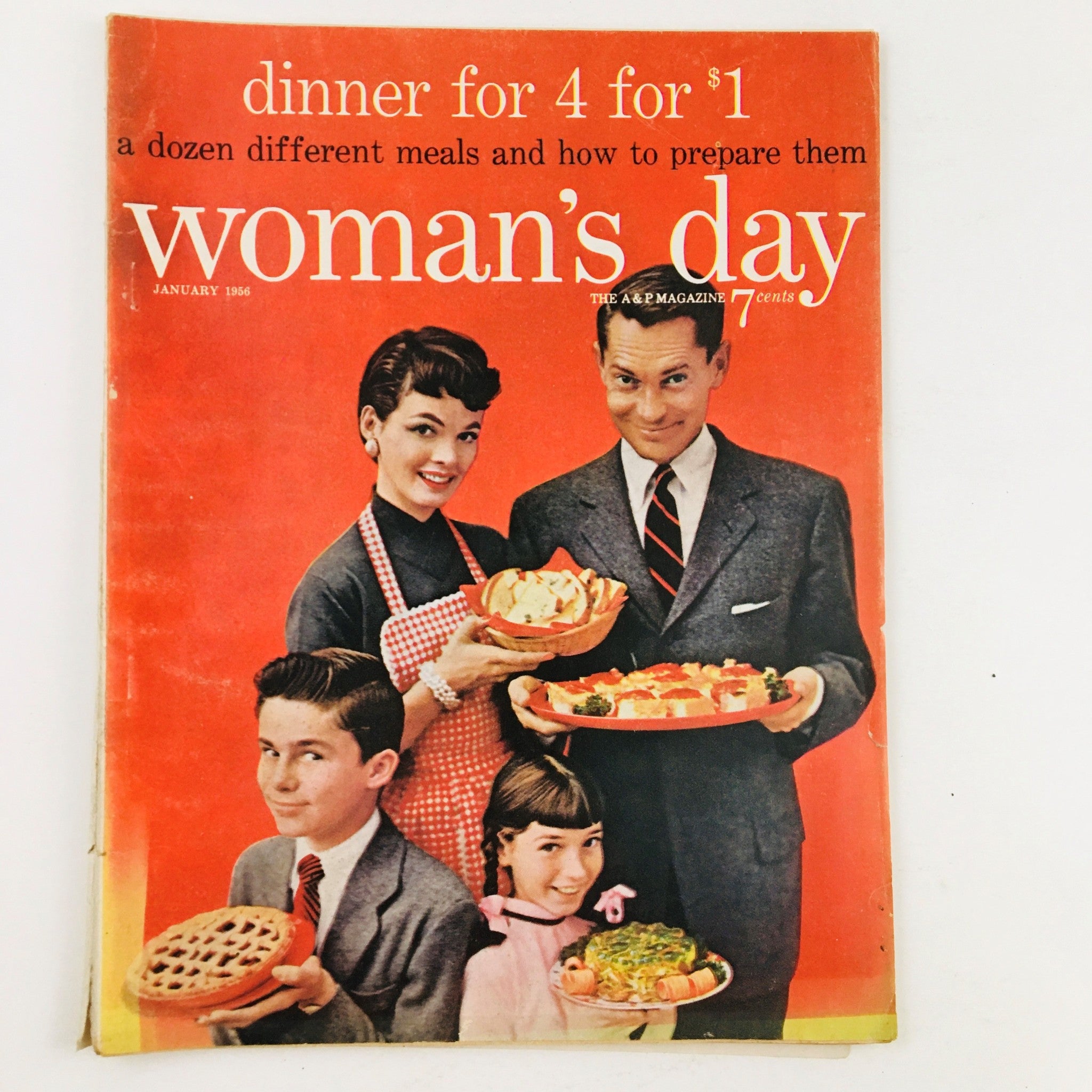 Woman's Day Magazine January 1956 Four Three-Day Holidays For Sure No Label