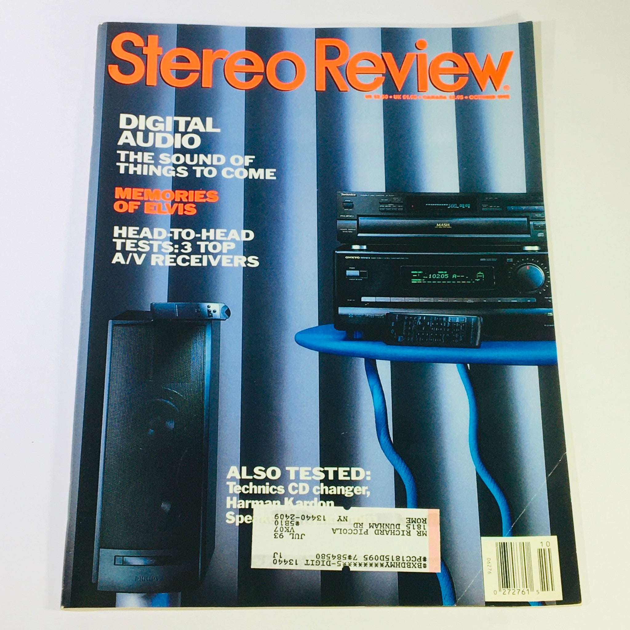 Stereo Review Magazine October 1992 - Memories of Elvis Presley, King of Rock