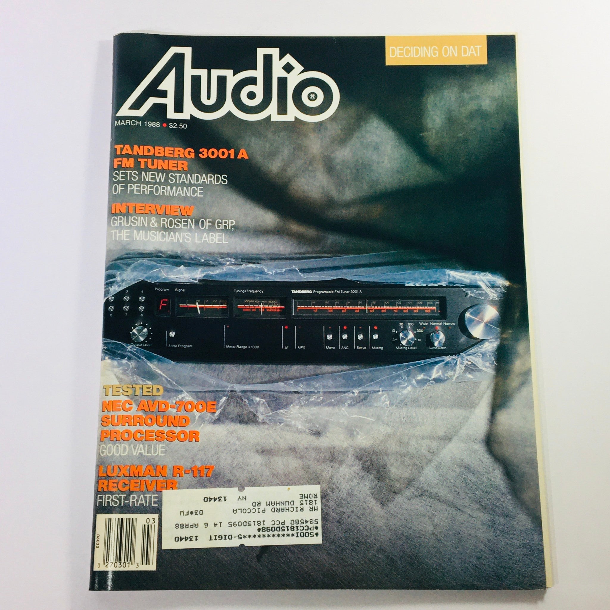 VTG Audio Magazine March 1988 - Tandberg 3001 A FM Tuner & Grusin, Rosen of GRP