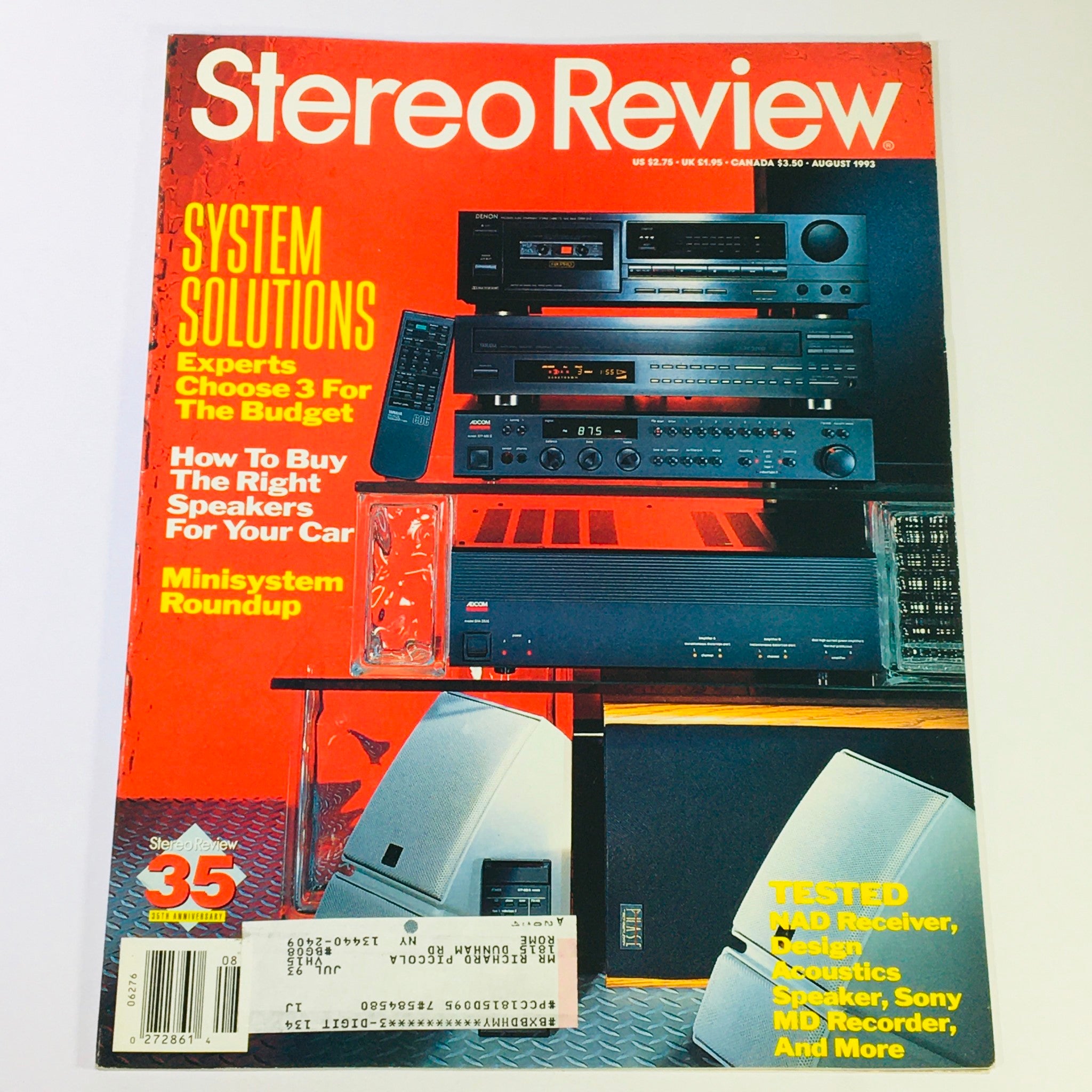 Stereo Review Magazine August 1993 - Minisystem Roundup & NAD Receiver Tested