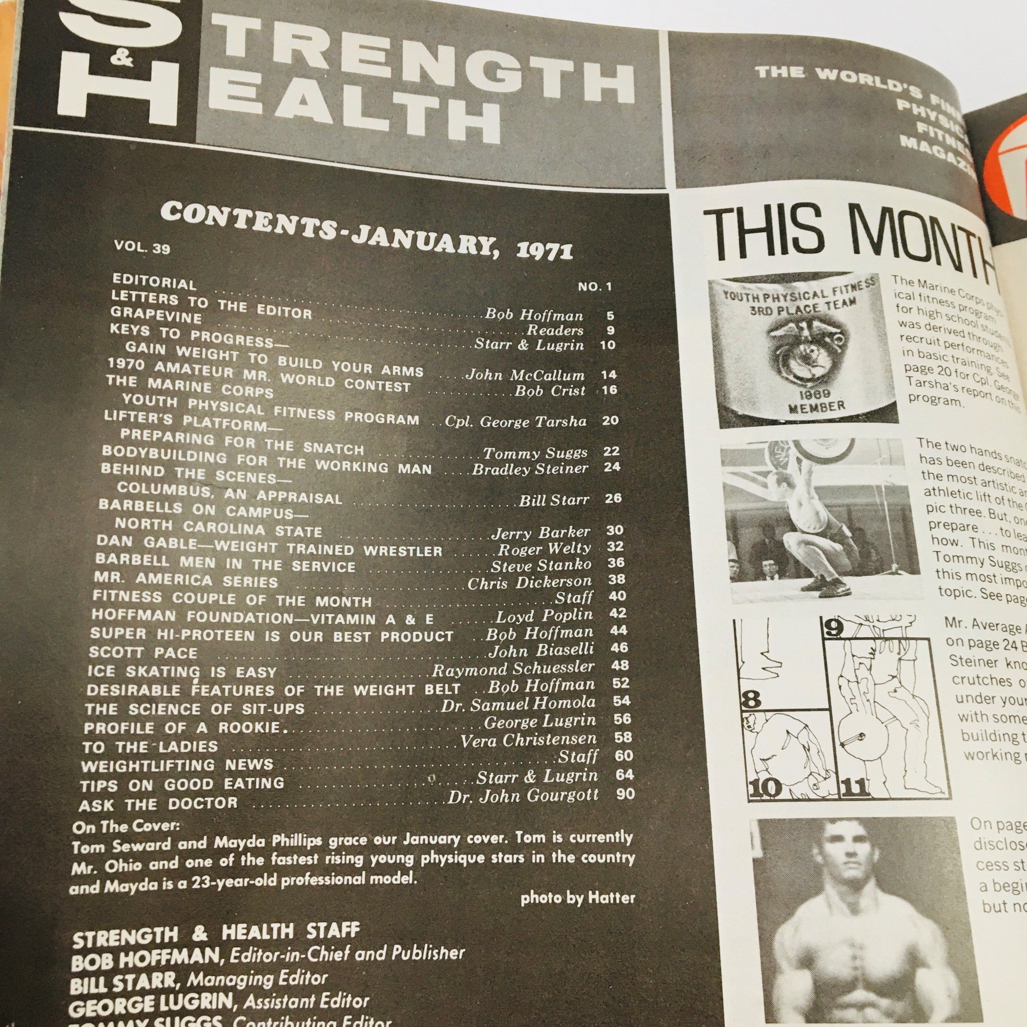 Strength & Health Magazine January 1971 Tom Seward & Mayda Phillips No Label