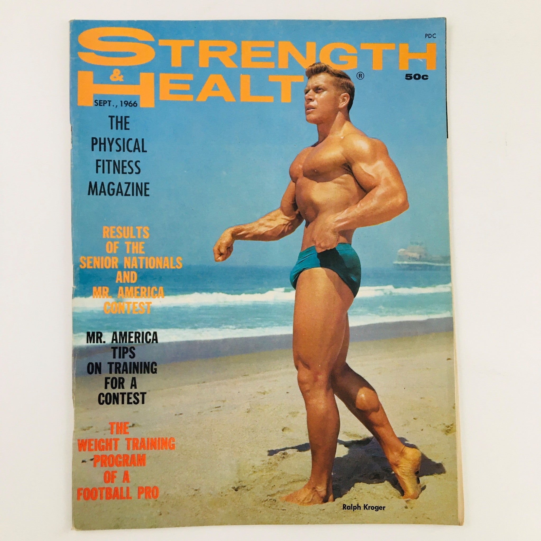 Strength & Health Magazine September 1966 Ralph Kroger Bodybuilder No Label