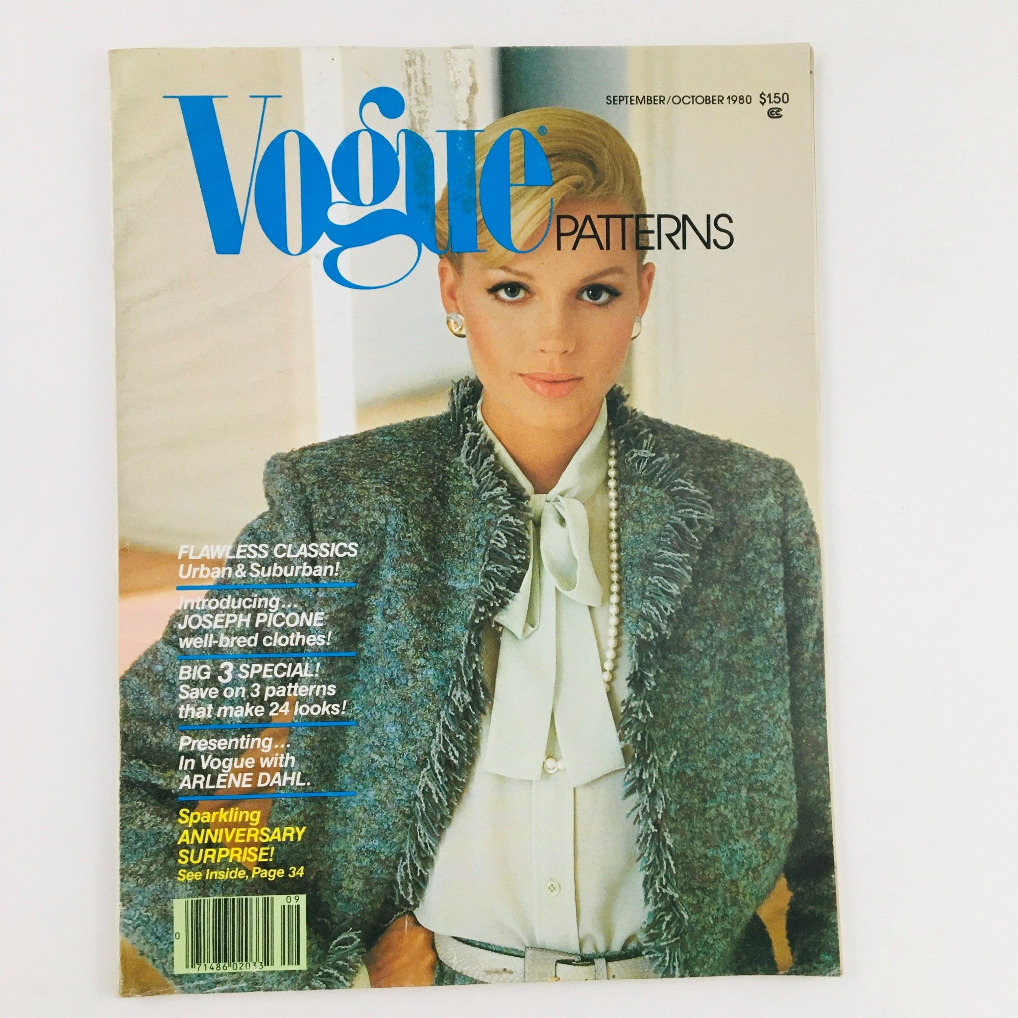 Vogue Patterns Magazine September 1980 Fringed Cardigan by Arlene Dahl No Label