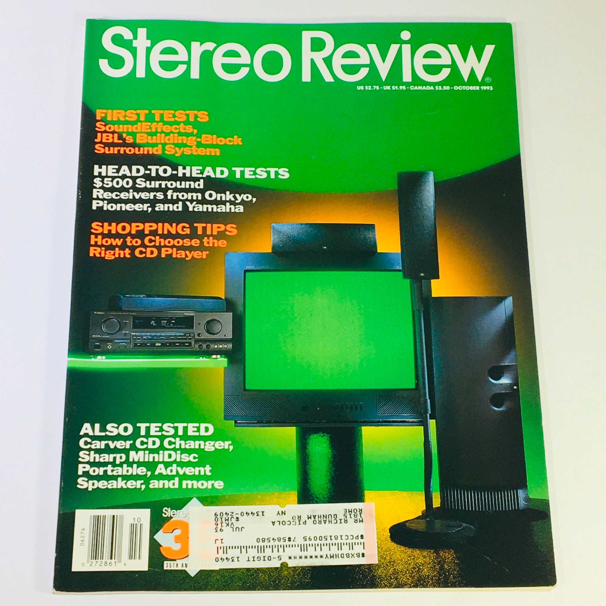 Stereo Review Magazine October 1993 - SoundEffects JBL Building-Block Surround