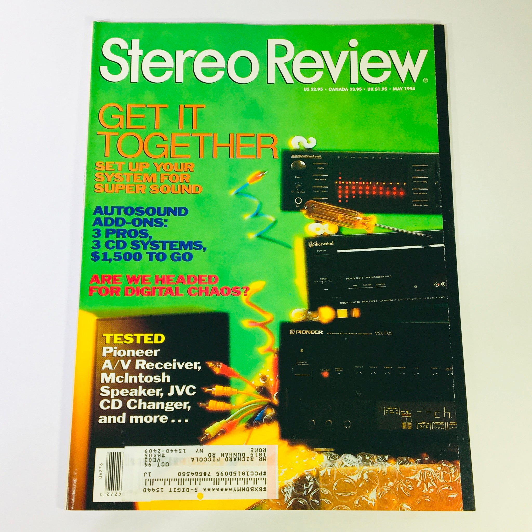 Stereo Review Magazine May 1994 - Pioneer A/V Receiver & McIntosh Speaker Tested