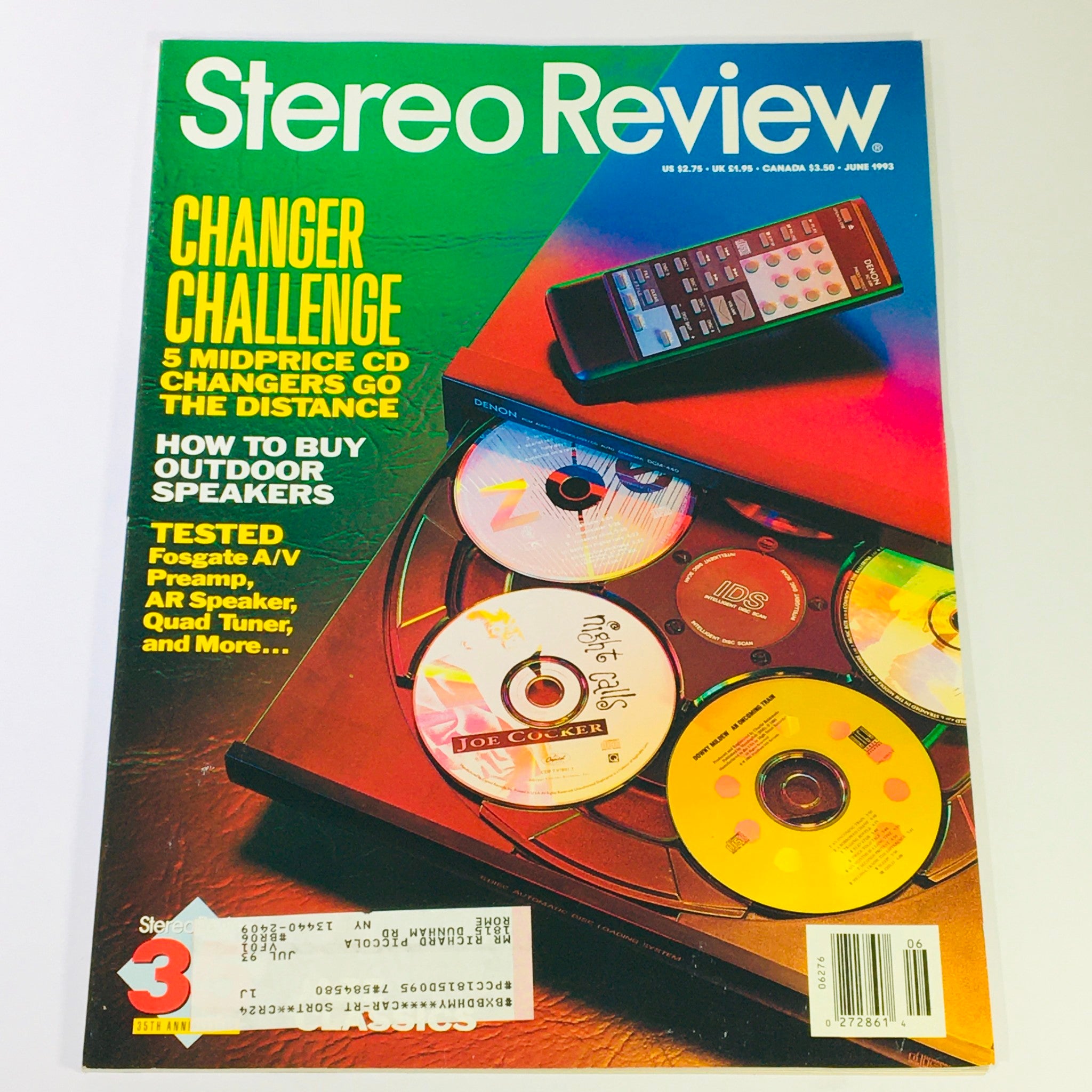 Stereo Review Magazine June 1993 - Fosgate A/V Preamp & AR Speaker Quad Tuner