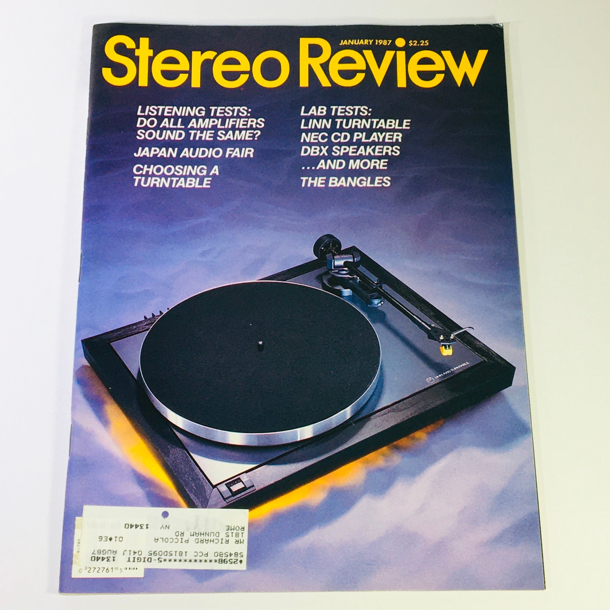 VTG Stereo Review Magazine January 1987 - Linn Turntable & NEC CD Player Tests