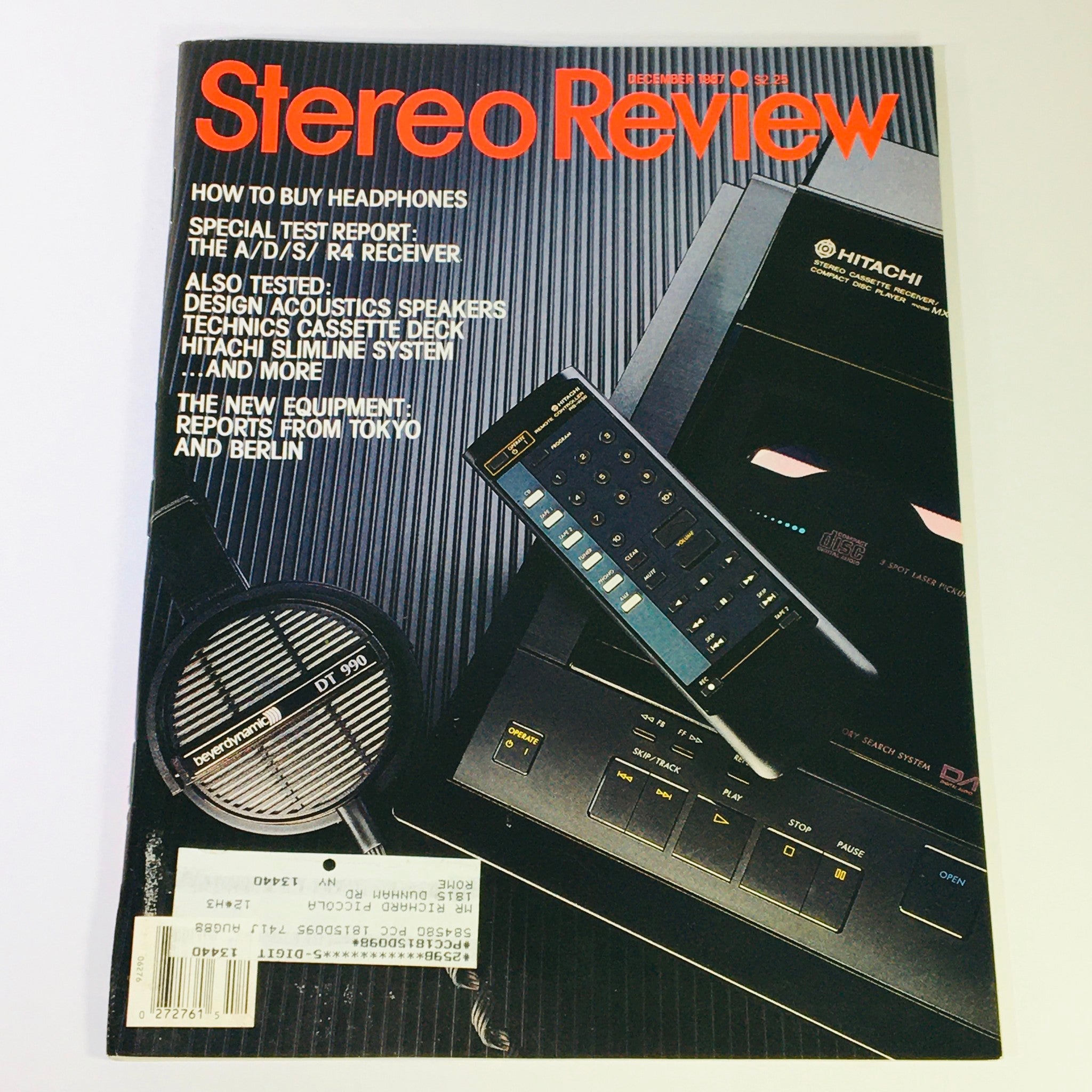 VTG Stereo Review Magazine December 1987 - Designs Acoustic Speakers Tested