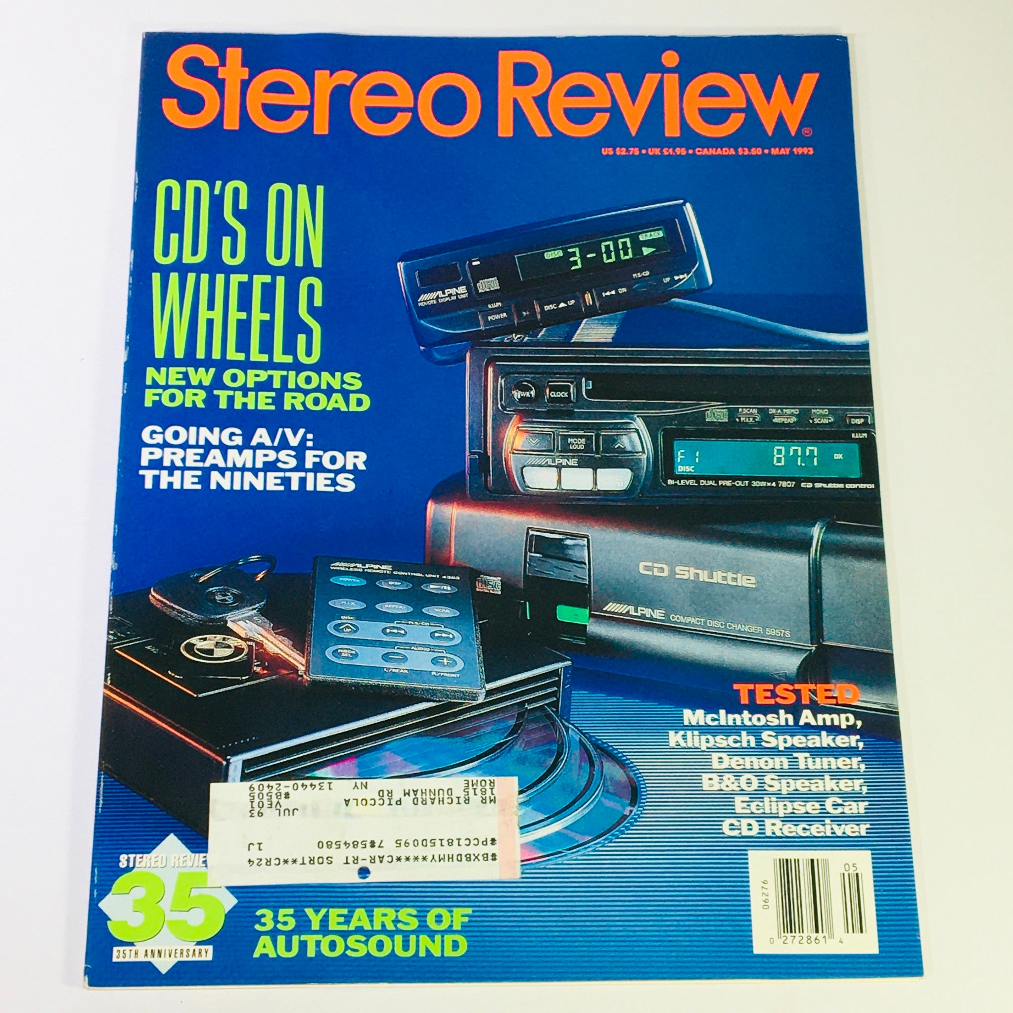 Stereo Review Magazine May 1993 - McIntosh Amp & Klipsch Speaker Tested