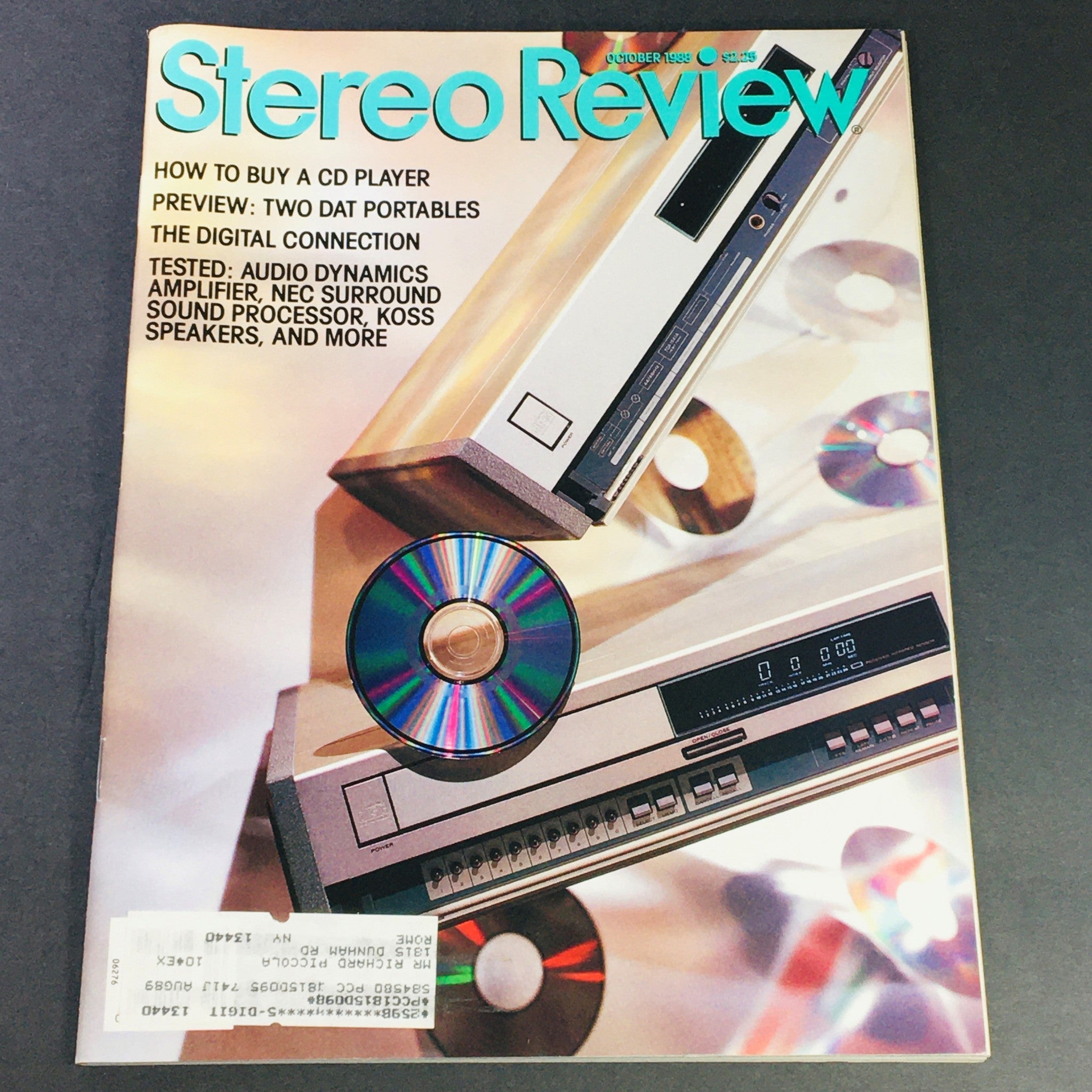 VTG Stereo Review Magazine October 1988 - Audio Dynamics Amp & Nec Surround Test