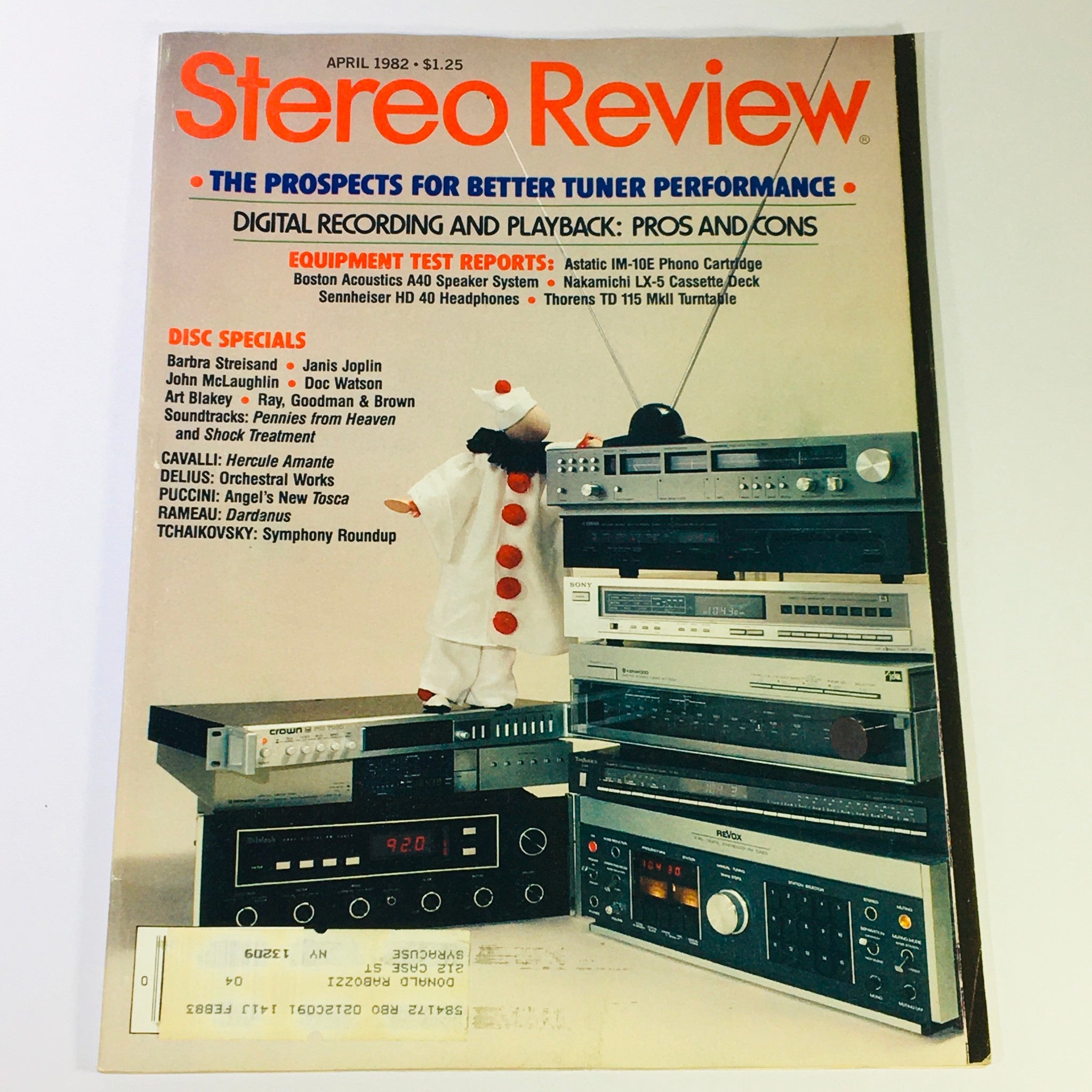 VTG Stereo Review Magazine April 1982 - Barbra Streisand, Art B. & Janis Joplin