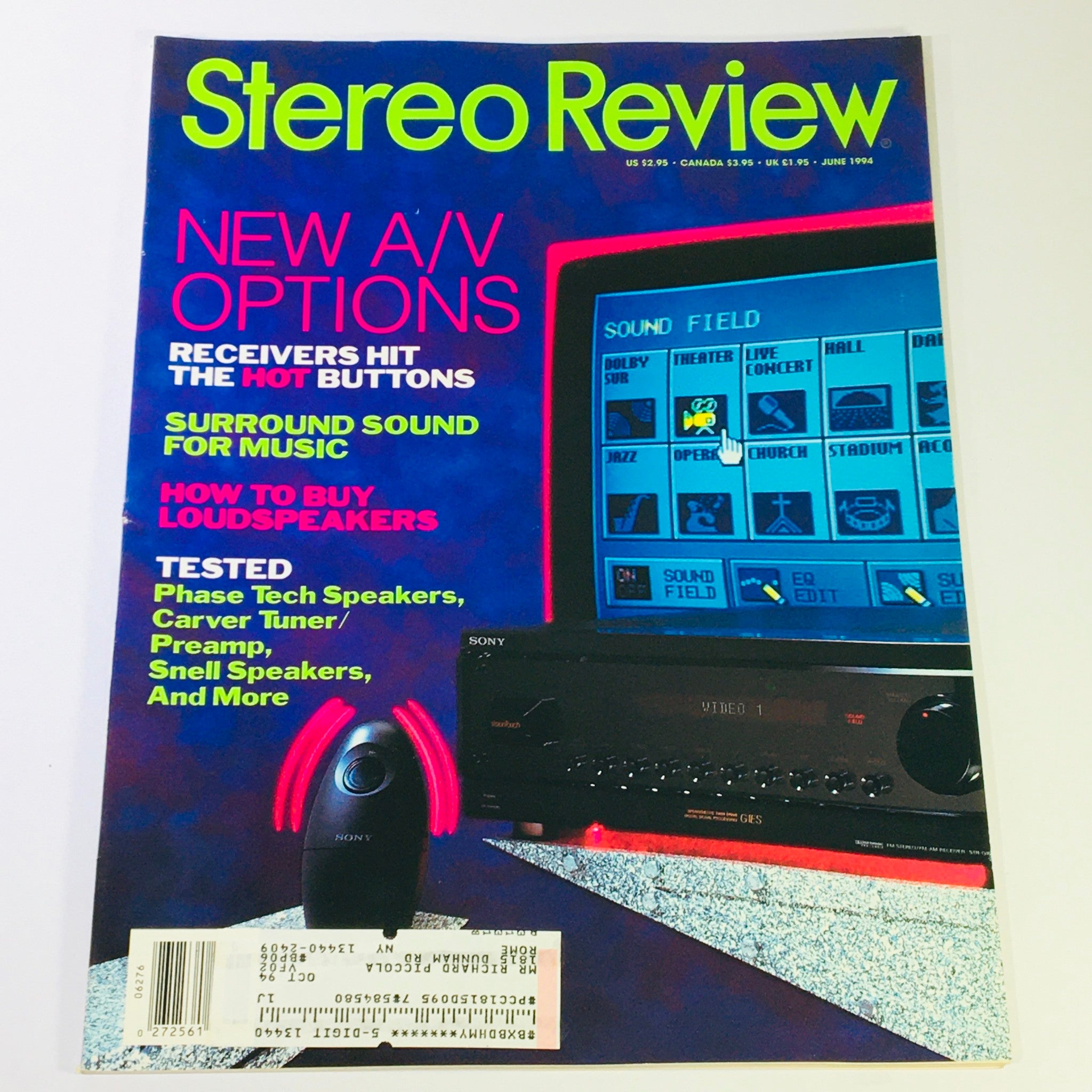 Stereo Review Magazine June 1994 - Phase Tech Speakers & Carver Tuner Tested