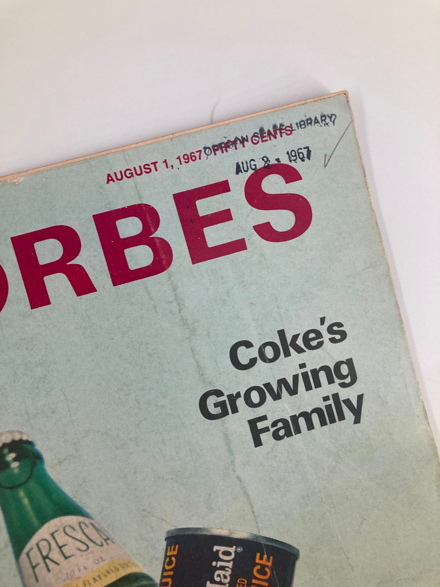 VTG Forbes Magazine August 1 1967 Coke's Growing Family A Howling Success