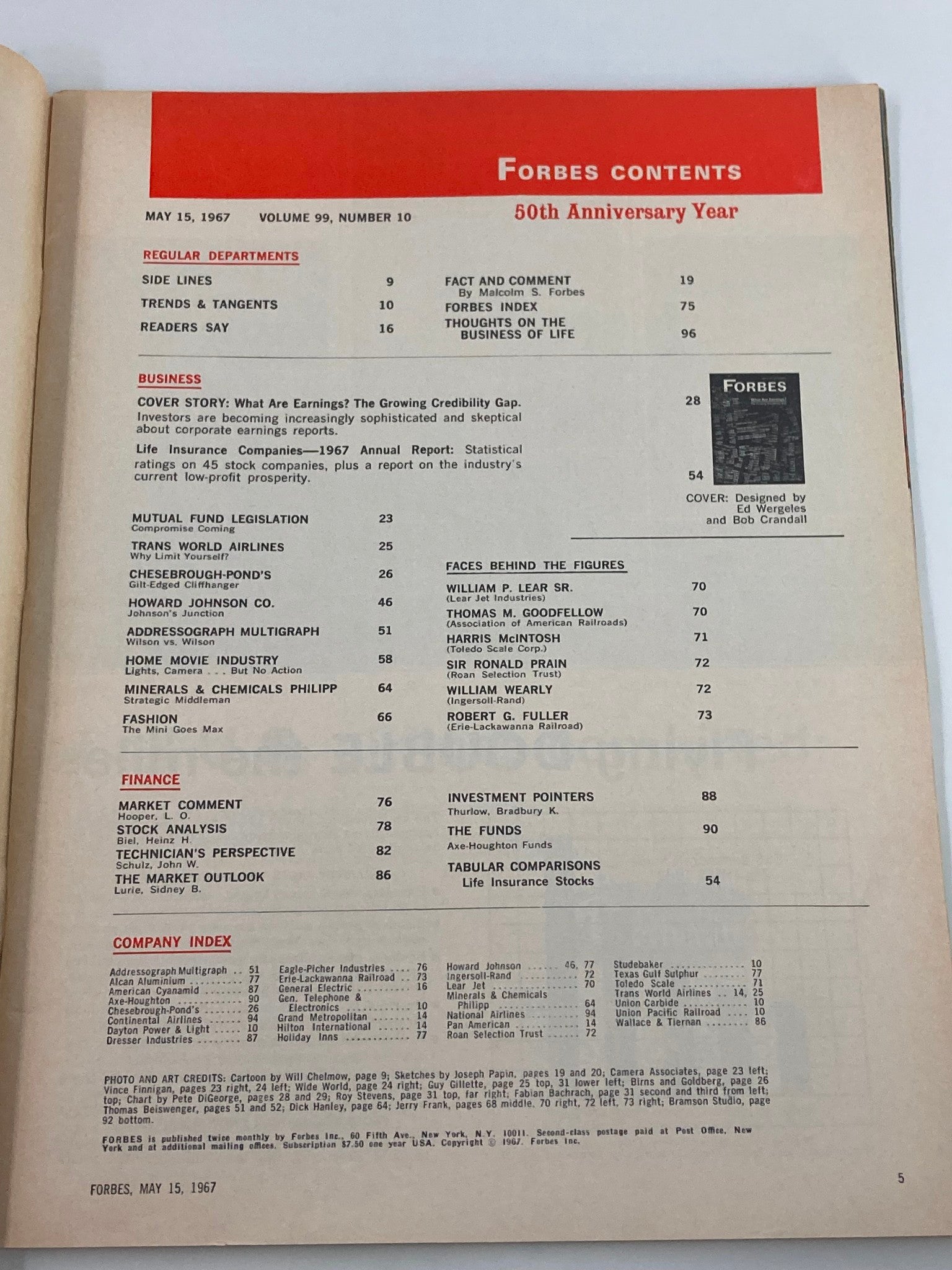 VTG Forbes Magazine May 15 1967 What Are Earnings? The Growing Credibility Gap