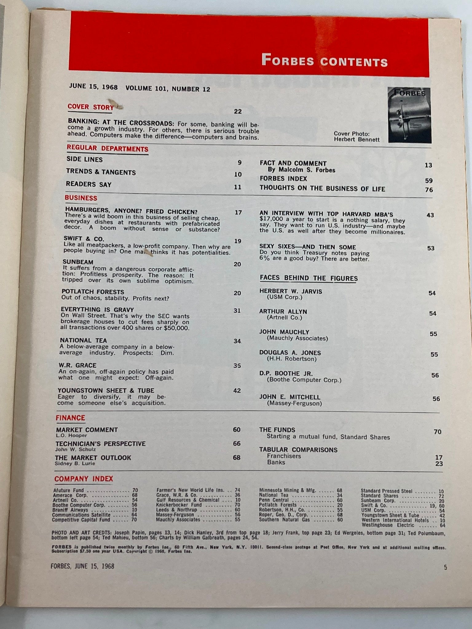 VTG Forbes Magazine June 15 1968 Banks Can They Rise to the Challenge?