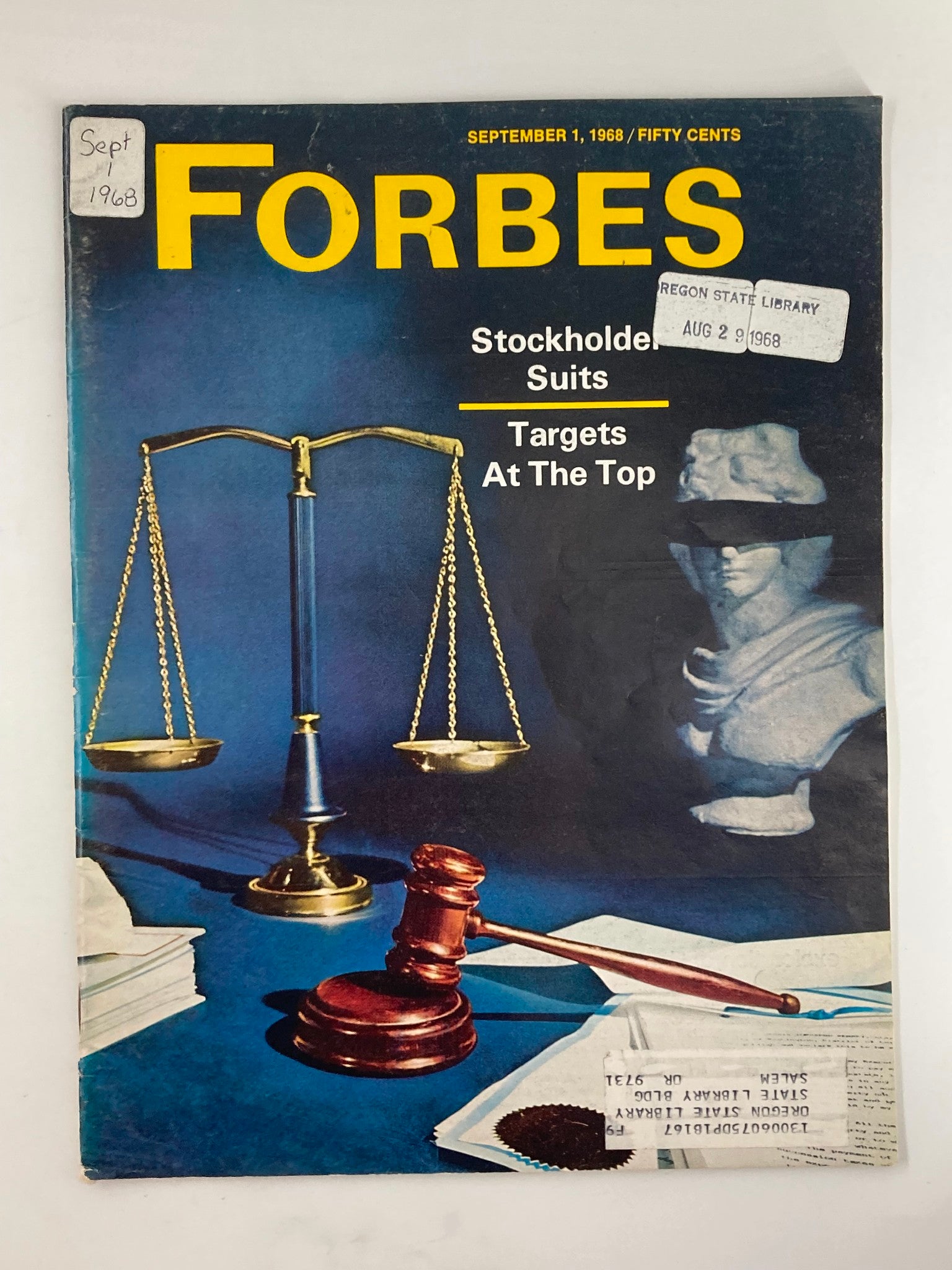 VTG Forbes Magazine September 1 1968 Stockholder Suits Targets at the Top