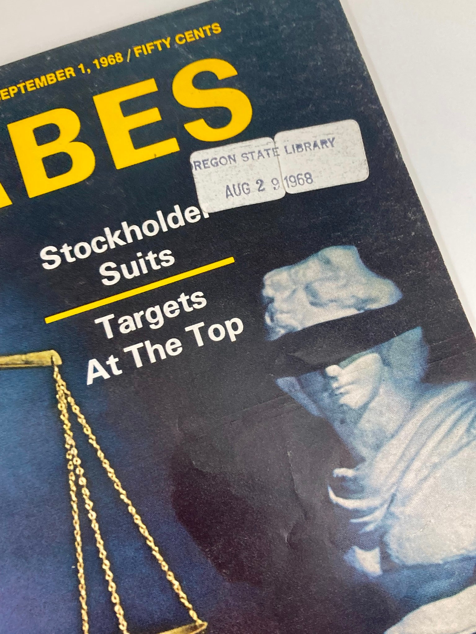 VTG Forbes Magazine September 1 1968 Stockholder Suits Targets at the Top