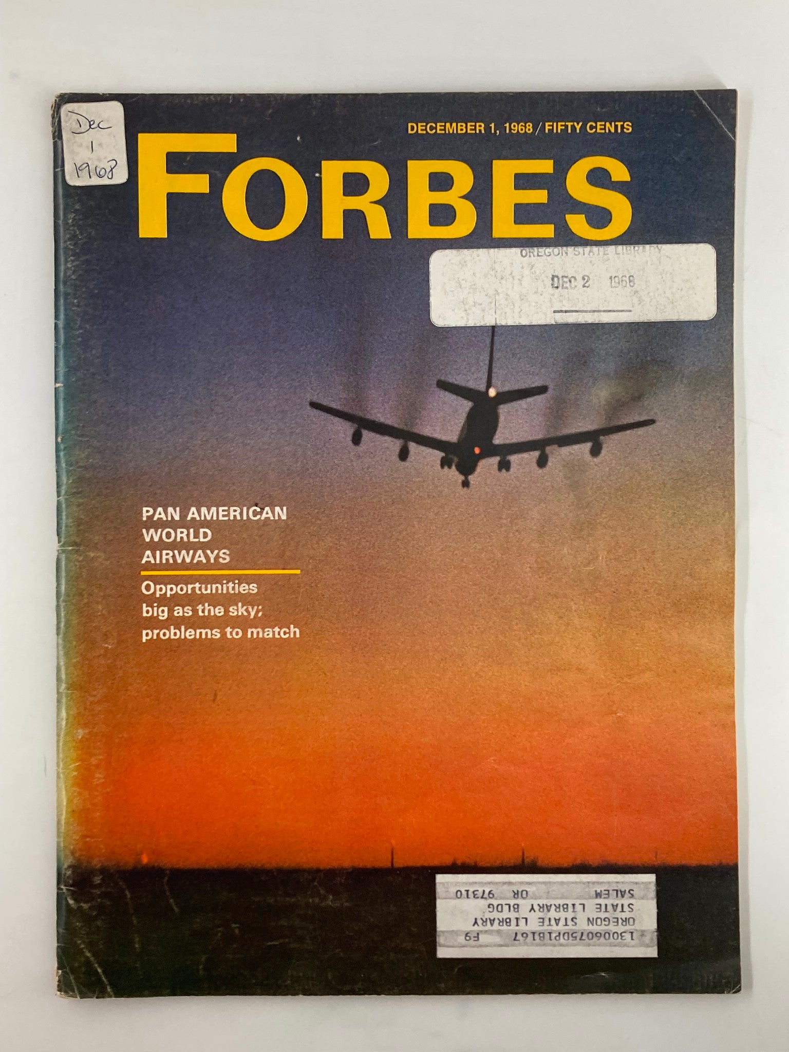 VTG Forbes Magazine December 1 1968 Pan American World Airways Opportunities