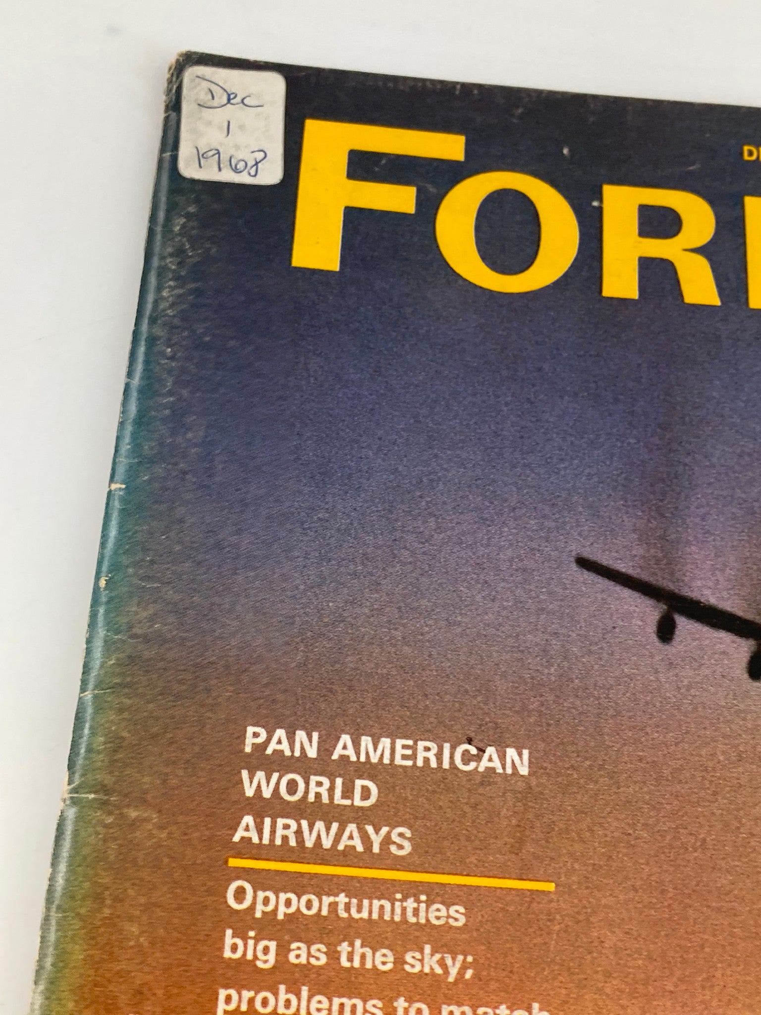 VTG Forbes Magazine December 1 1968 Pan American World Airways Opportunities