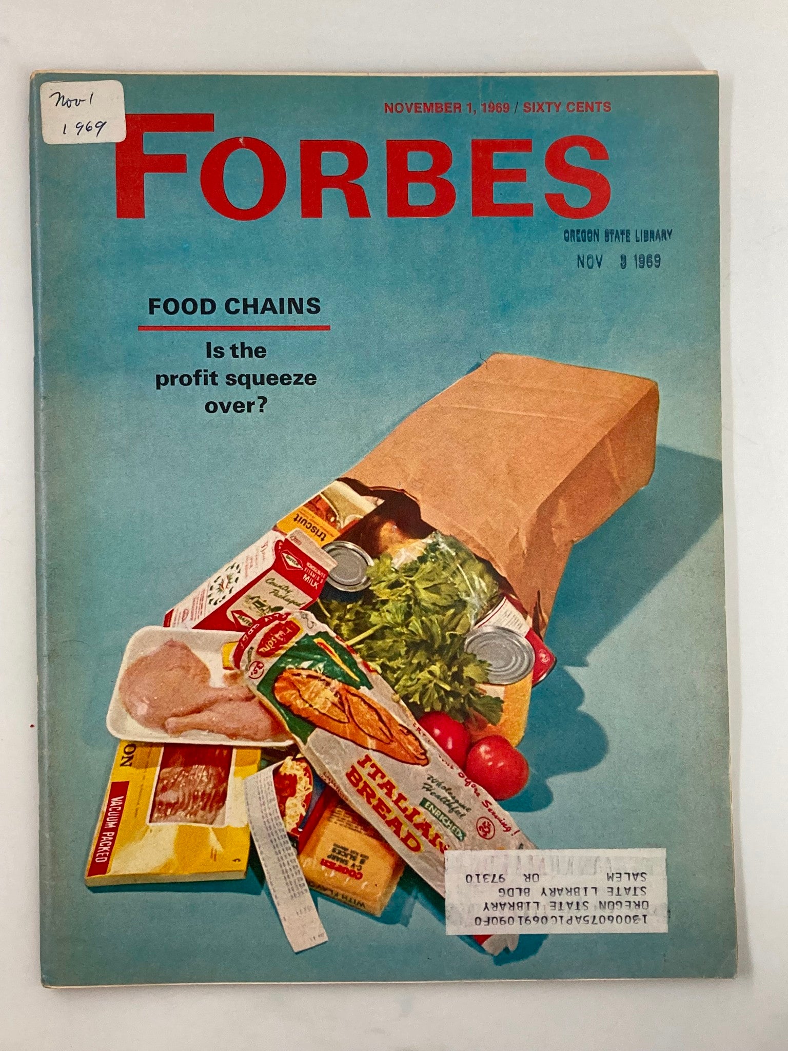 VTG Forbes Magazine November 1 1969 Food Chains Is the Profit Squeeze Over