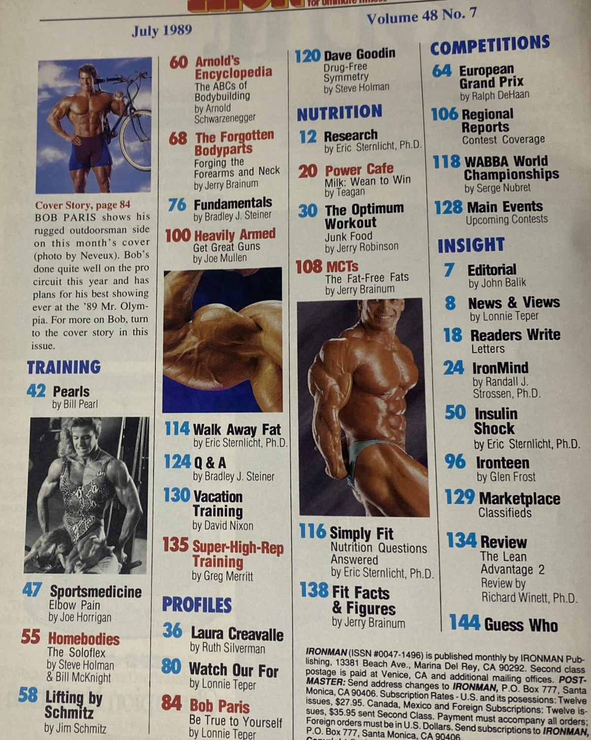 IronMan July 1989 Bob Paris Vintage Magazine
