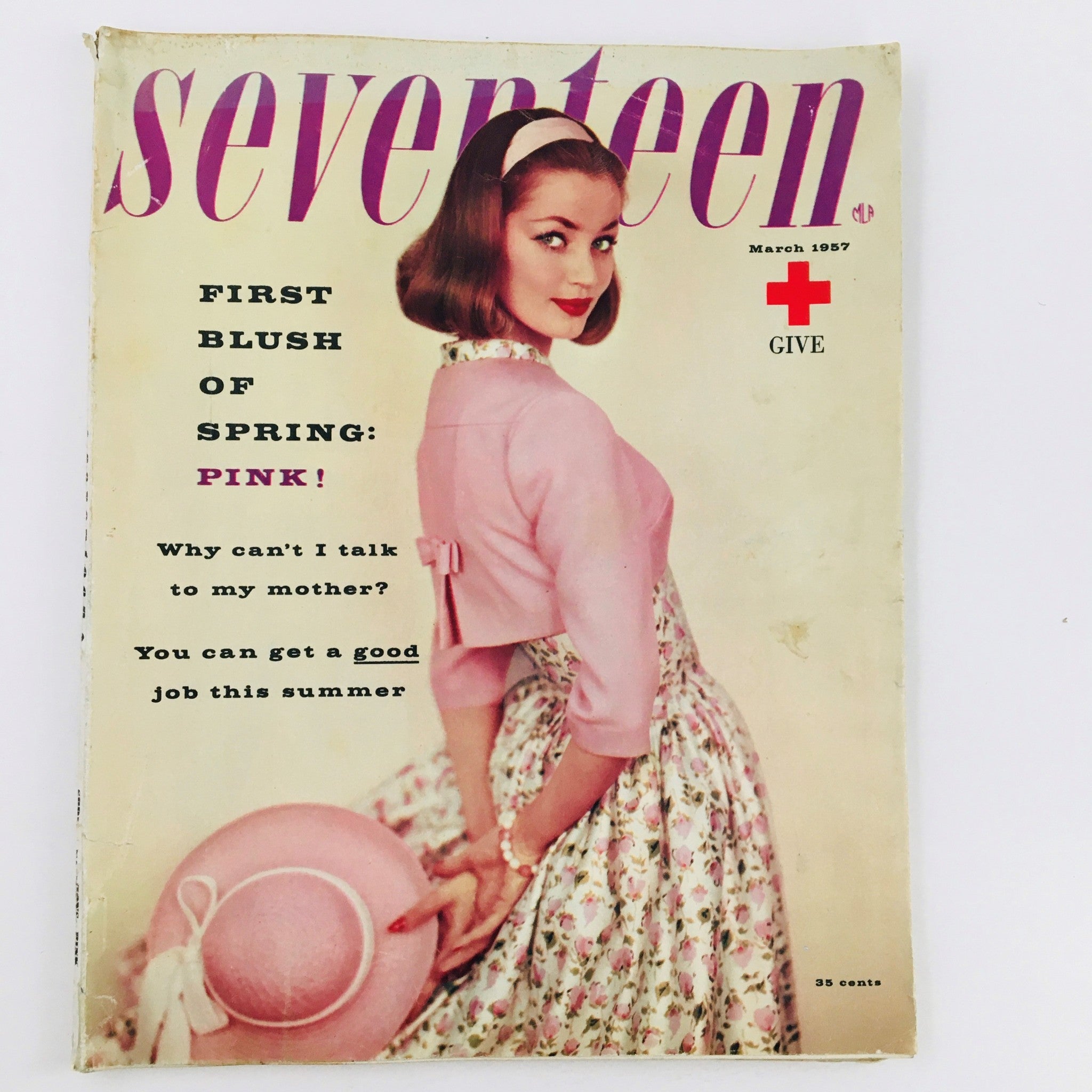 VTG Seventeen Magazine March 1957 The First Blush of Spring Pink No Label