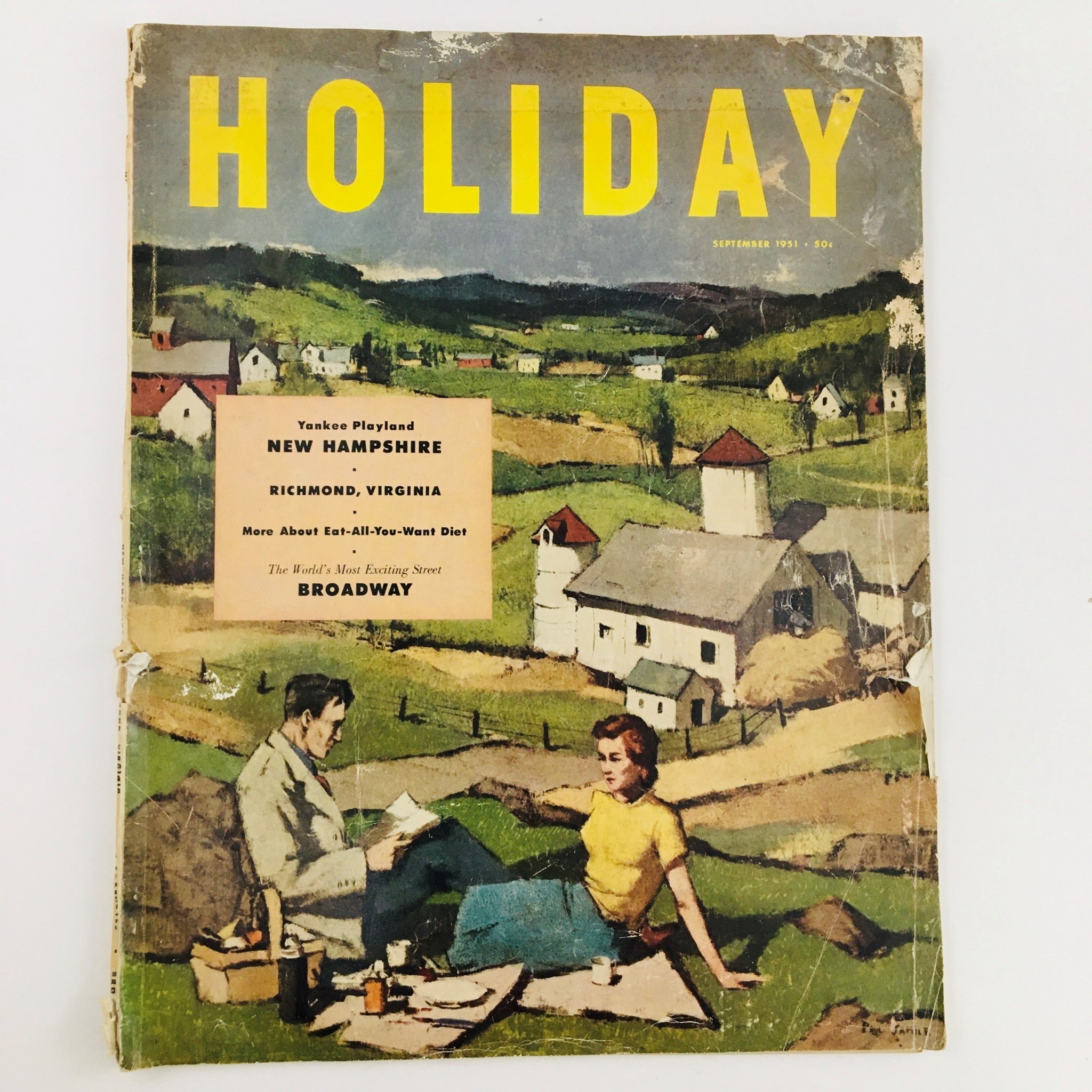 VTG Holiday Magazine September 1951 World Most Exciting Street Broadway No Label