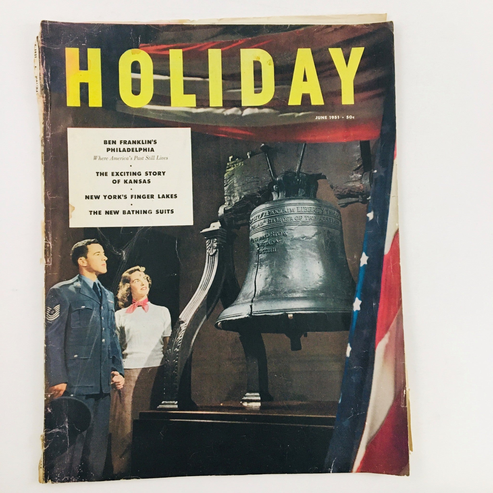 VTG Holiday Magazine June 1951 Ben Franklin's Philadelphia No Label