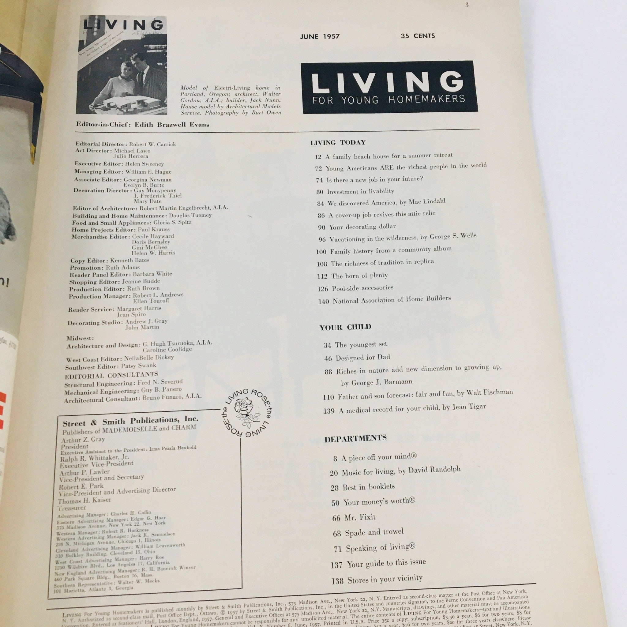 Living For Young Homemakers June 1957 The Richest People In The World No Label