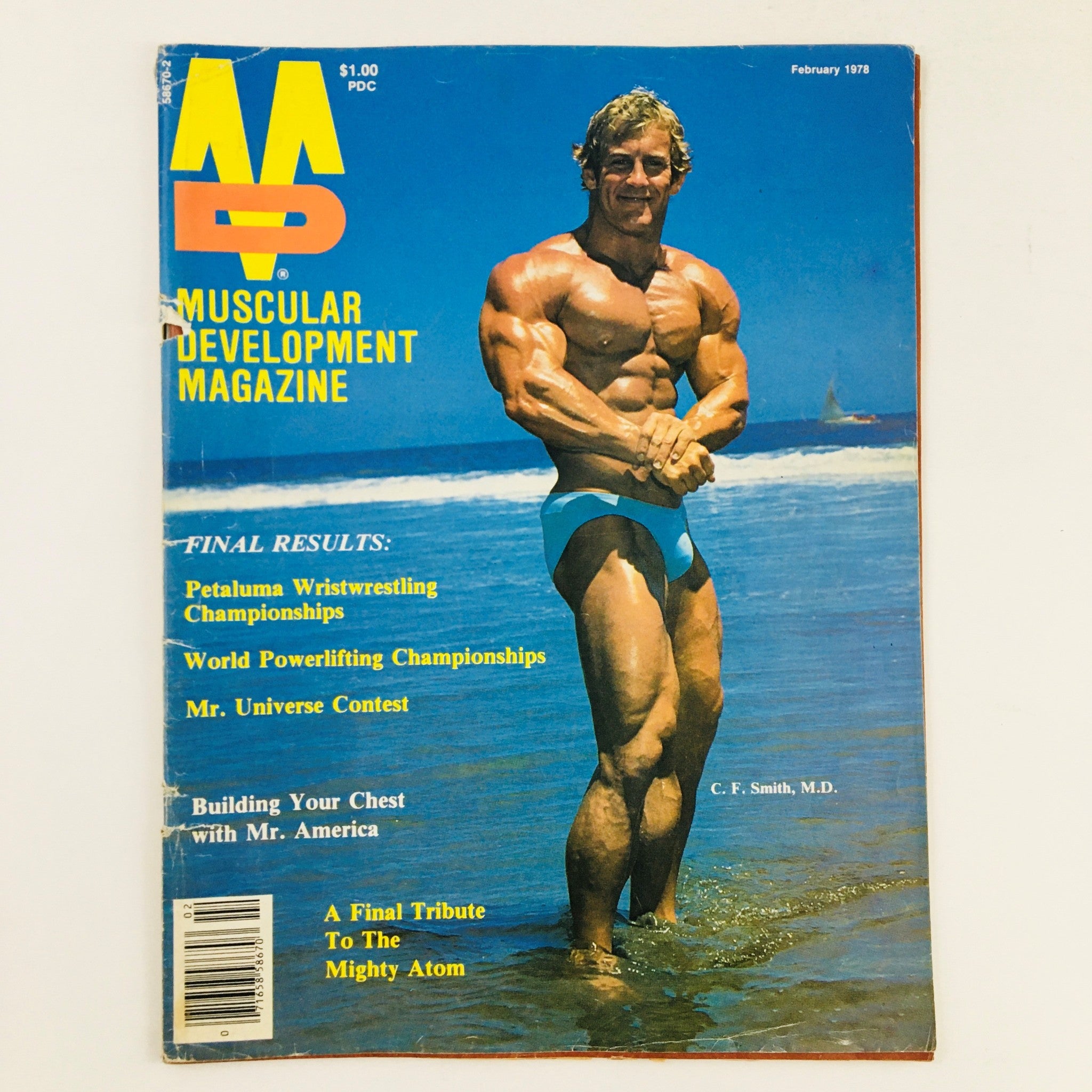 Muscular Development Magazine February 1978 C. F. Smith MD Bodybuilder No Label