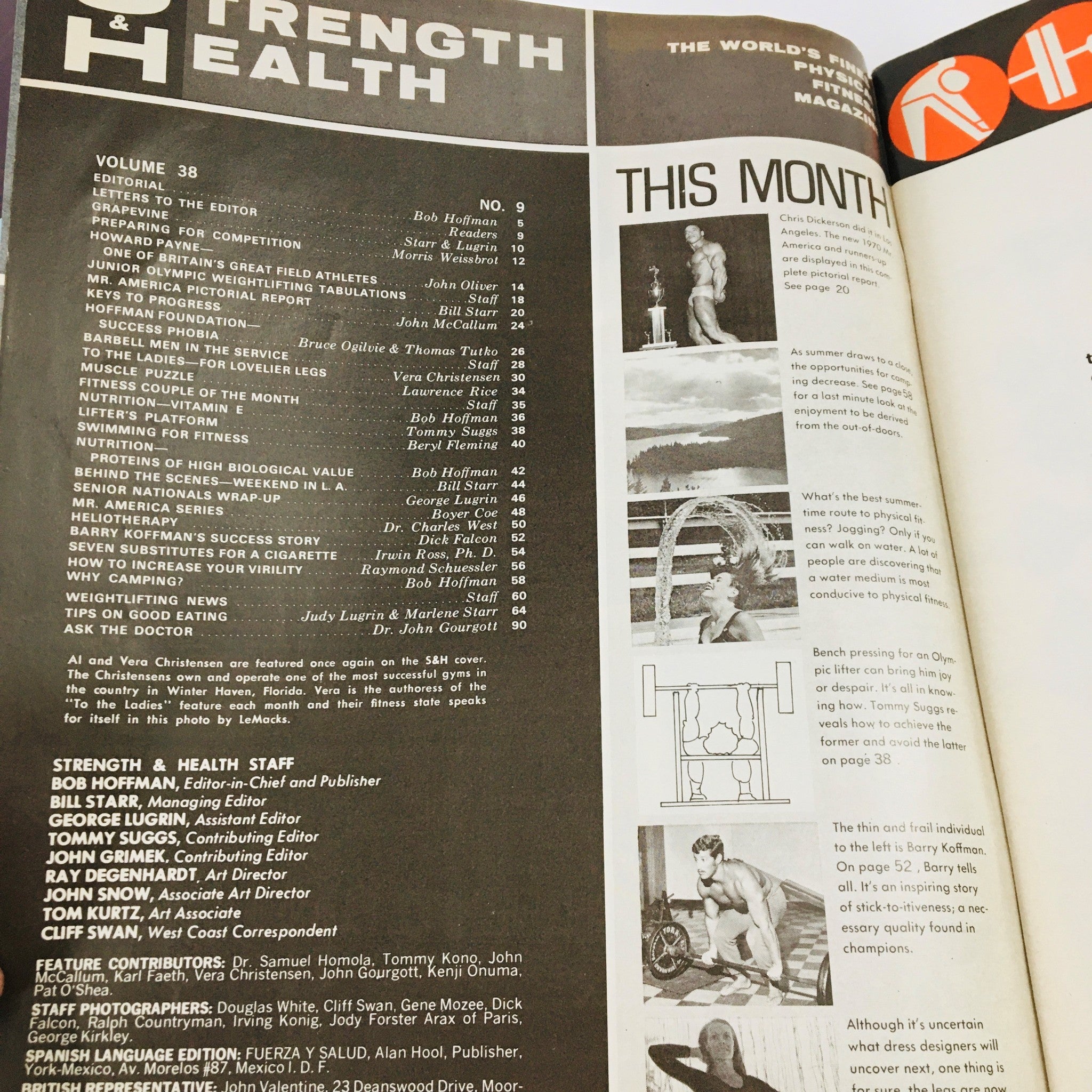 Strength & Health Magazine September 1970 Chris Dickerson Feature No Label