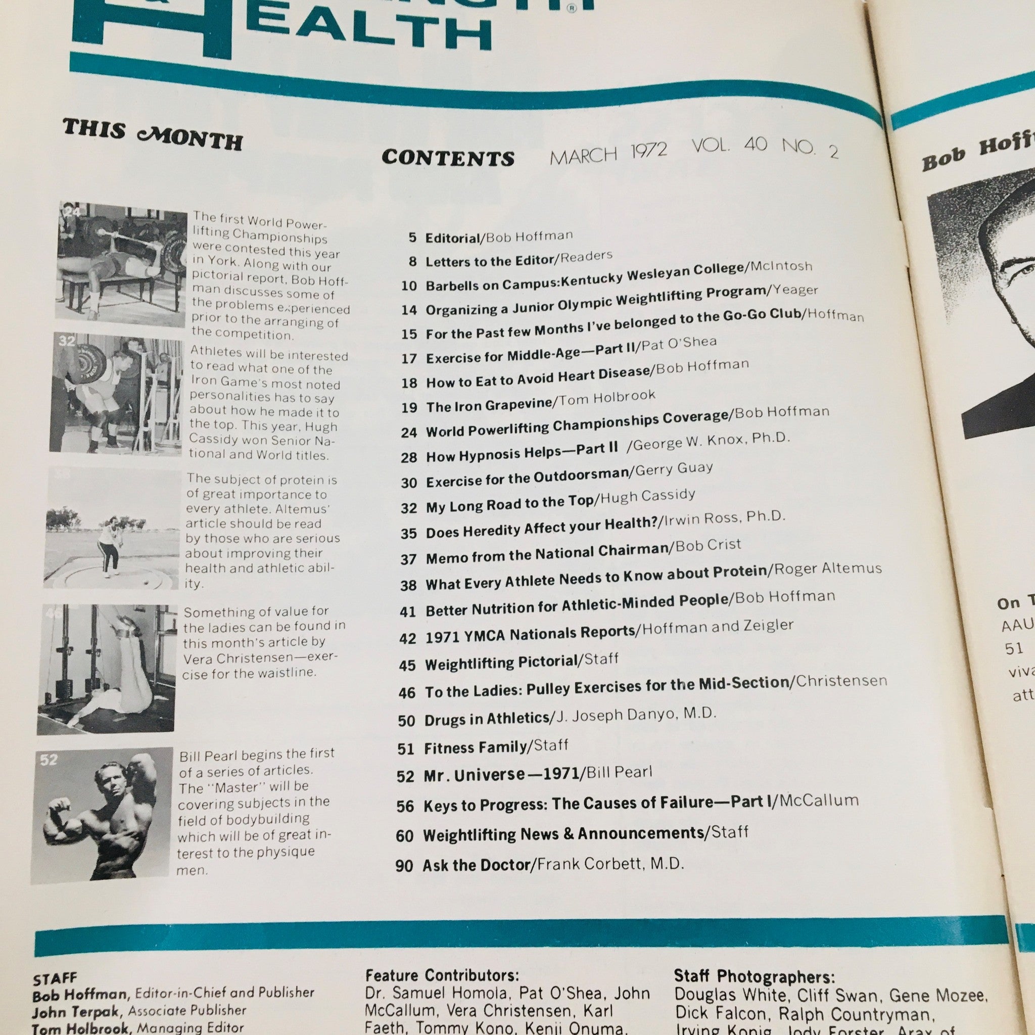 Strength & Health Magazine March 1972 Frank Szymanski & Nancy Stalf No Label