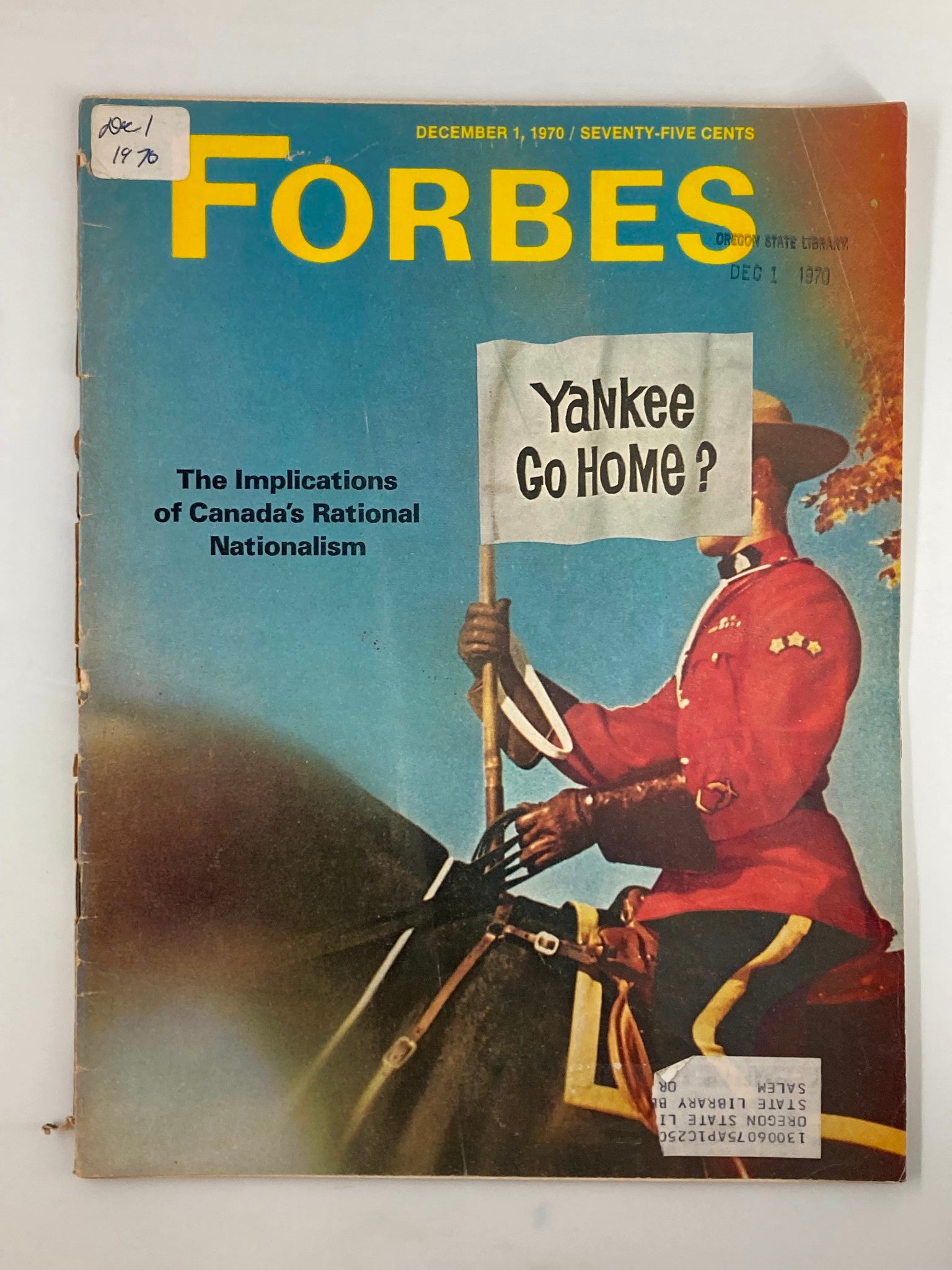 VTG Forbes Magazine December 1 1970 Implications of Canada Rational Nationalism