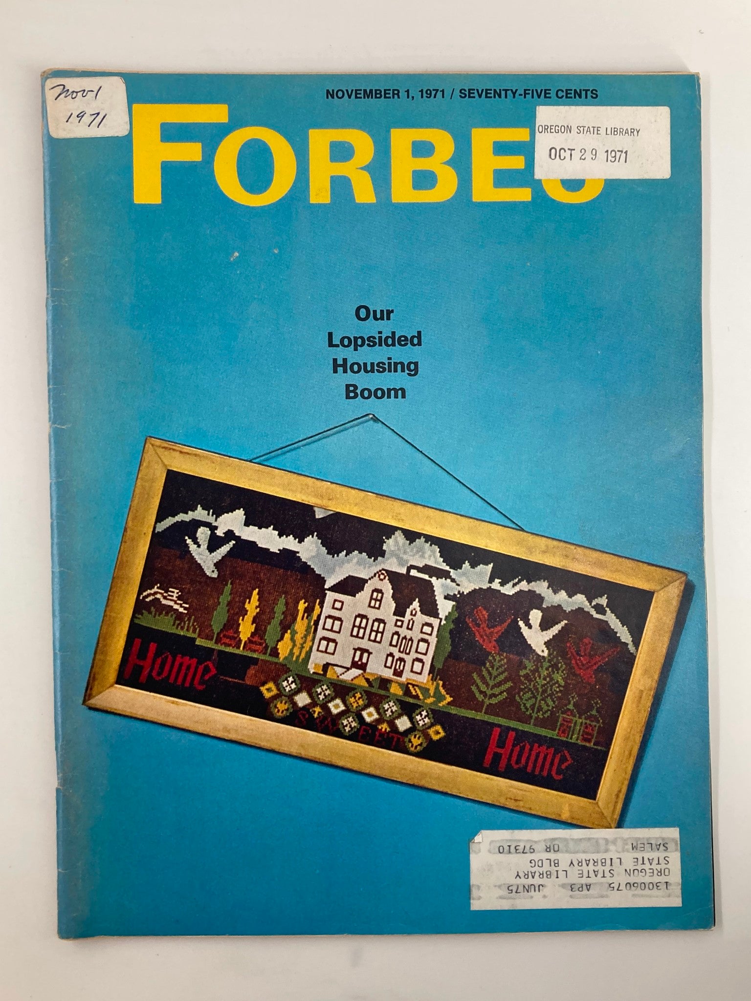 VTG Forbes Magazine November 1 1971 Our Lopsided Housing Boom