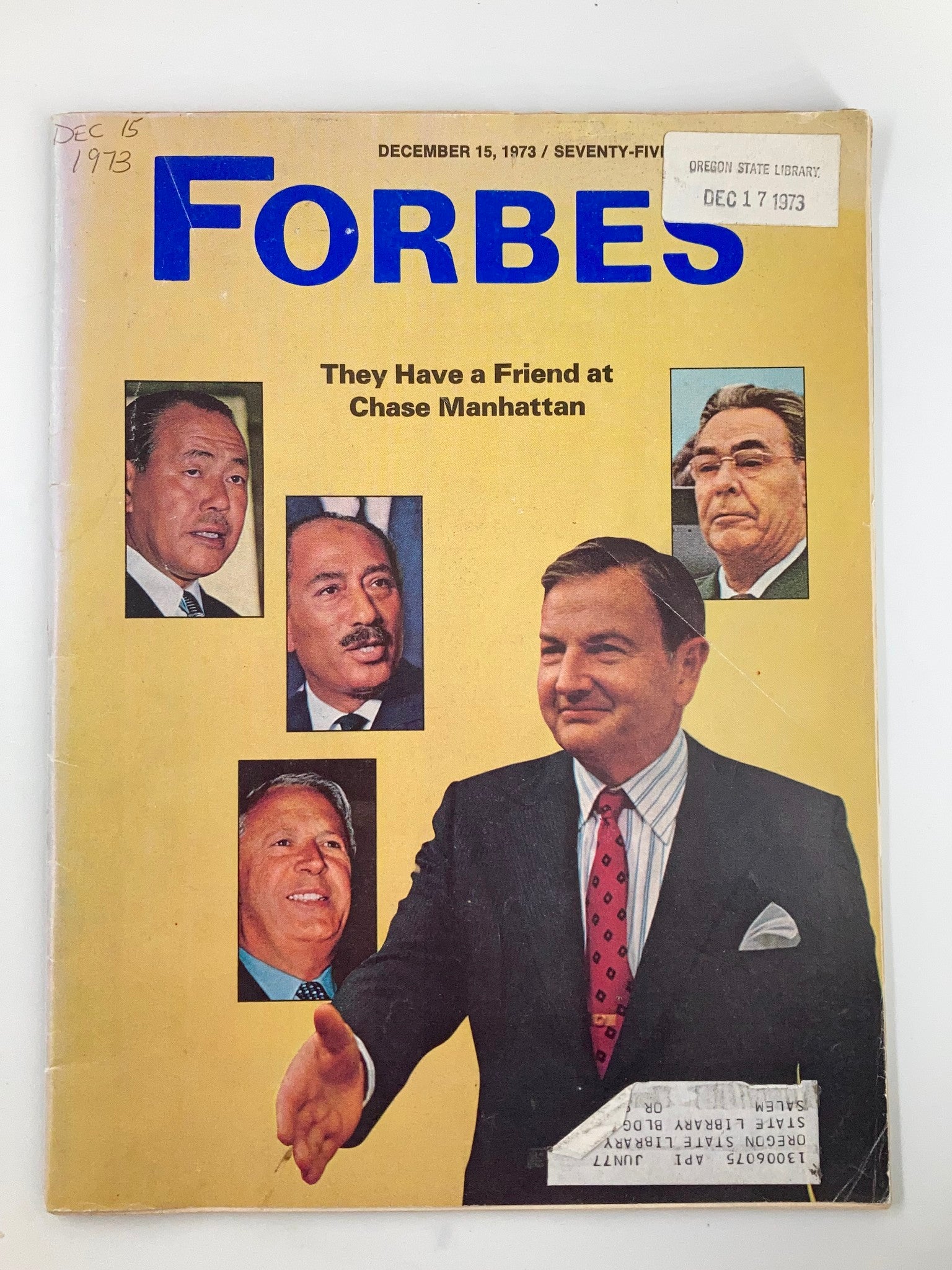 VTG Forbes Magazine December 15 1973 They Have a Friend at Chase Manhattan