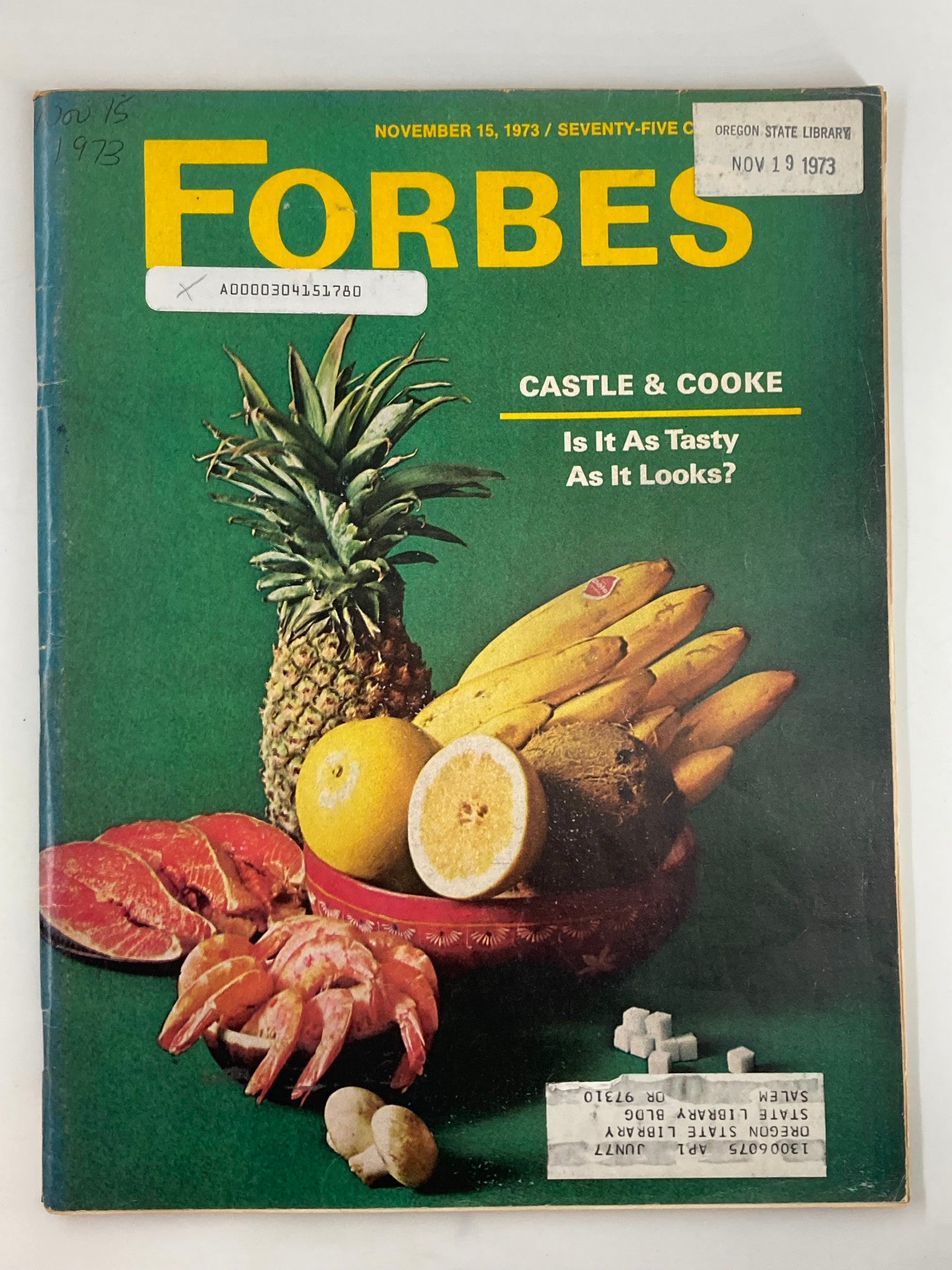 VTG Forbes Magazine November 15 1973 Castle & Cooke Is It Tasty As It Looks