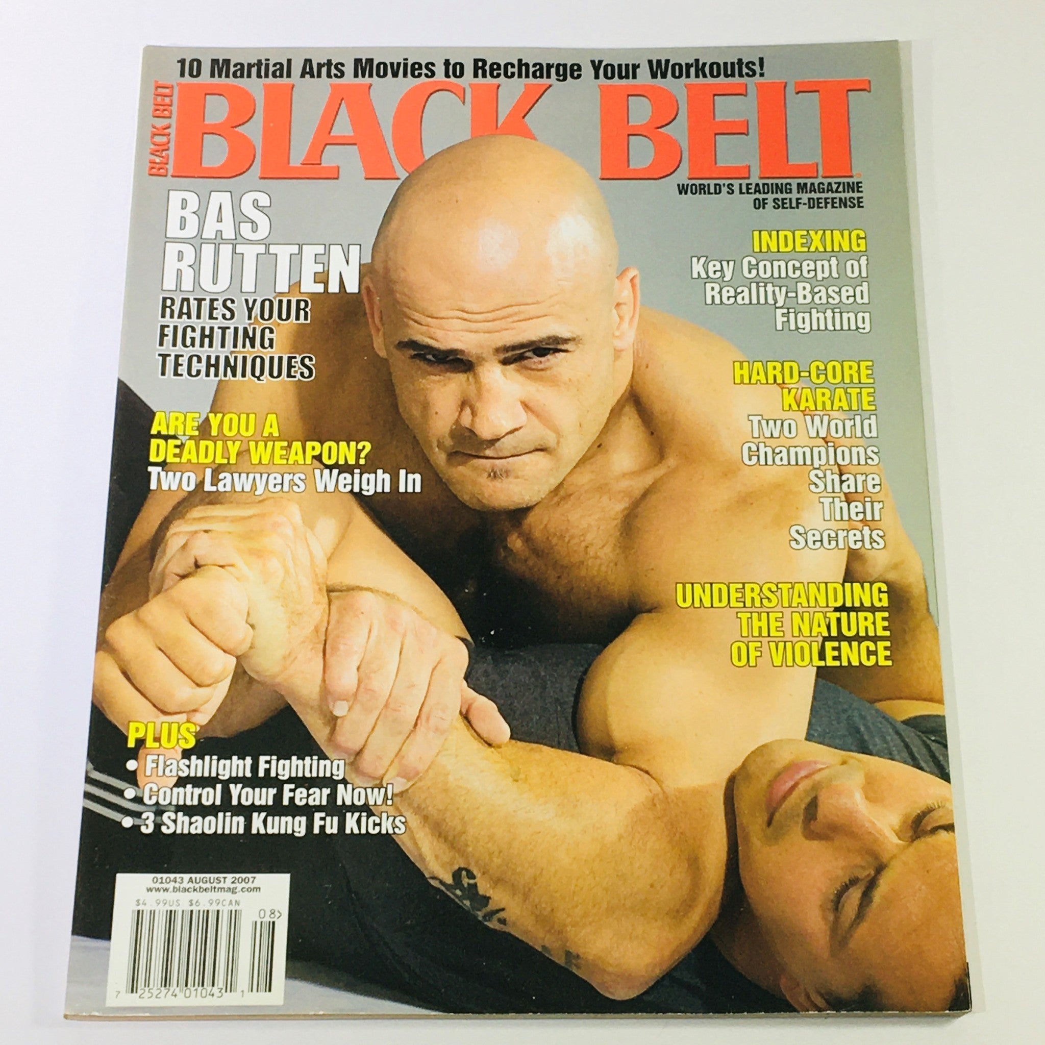 Black Belt Magazine August 2007 - Bas Rutten & Hard-Core Karate / Newsstand