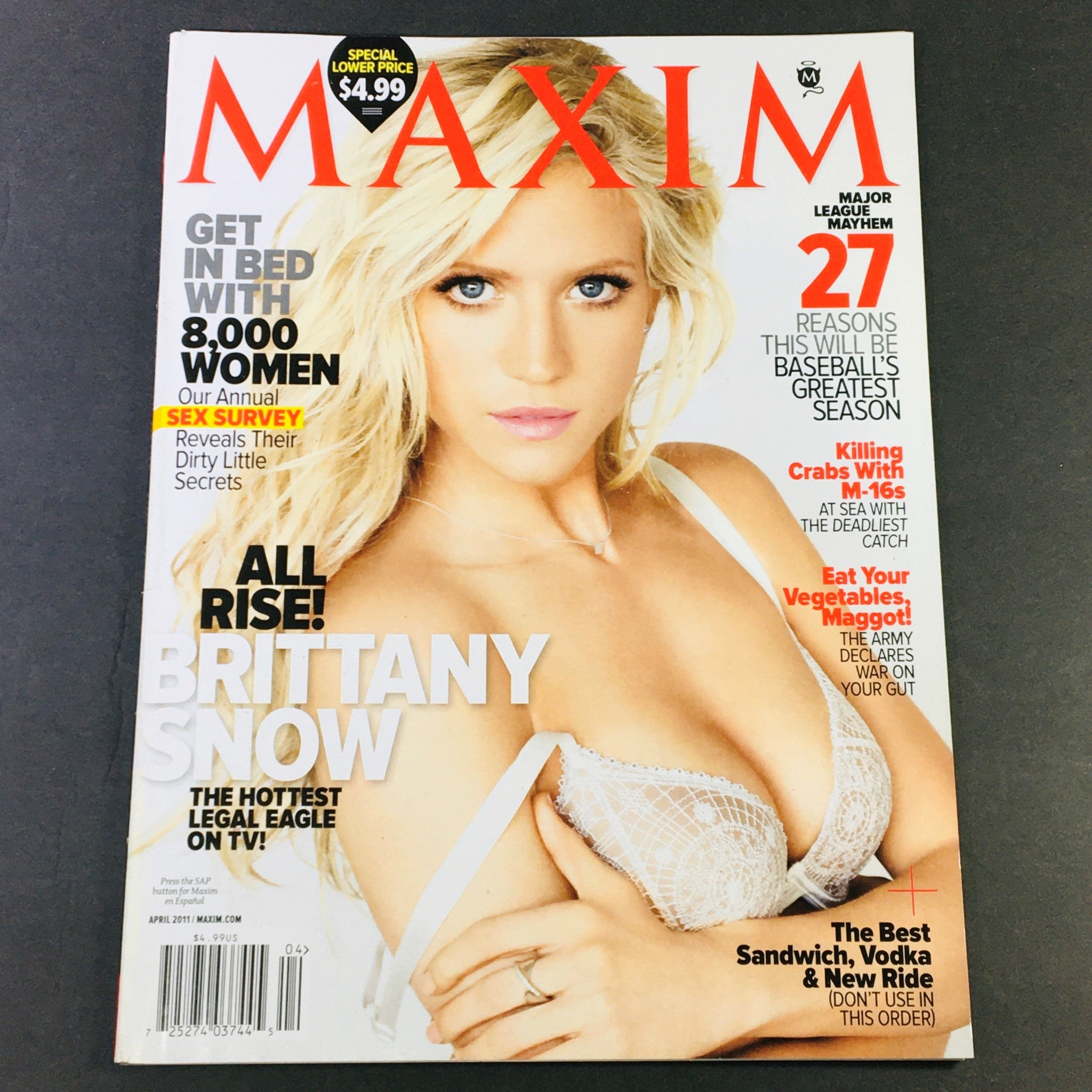 Maxim Magazine April 2011 - Brittany Snow Hottest Legal Eagle on TV / Newsstand