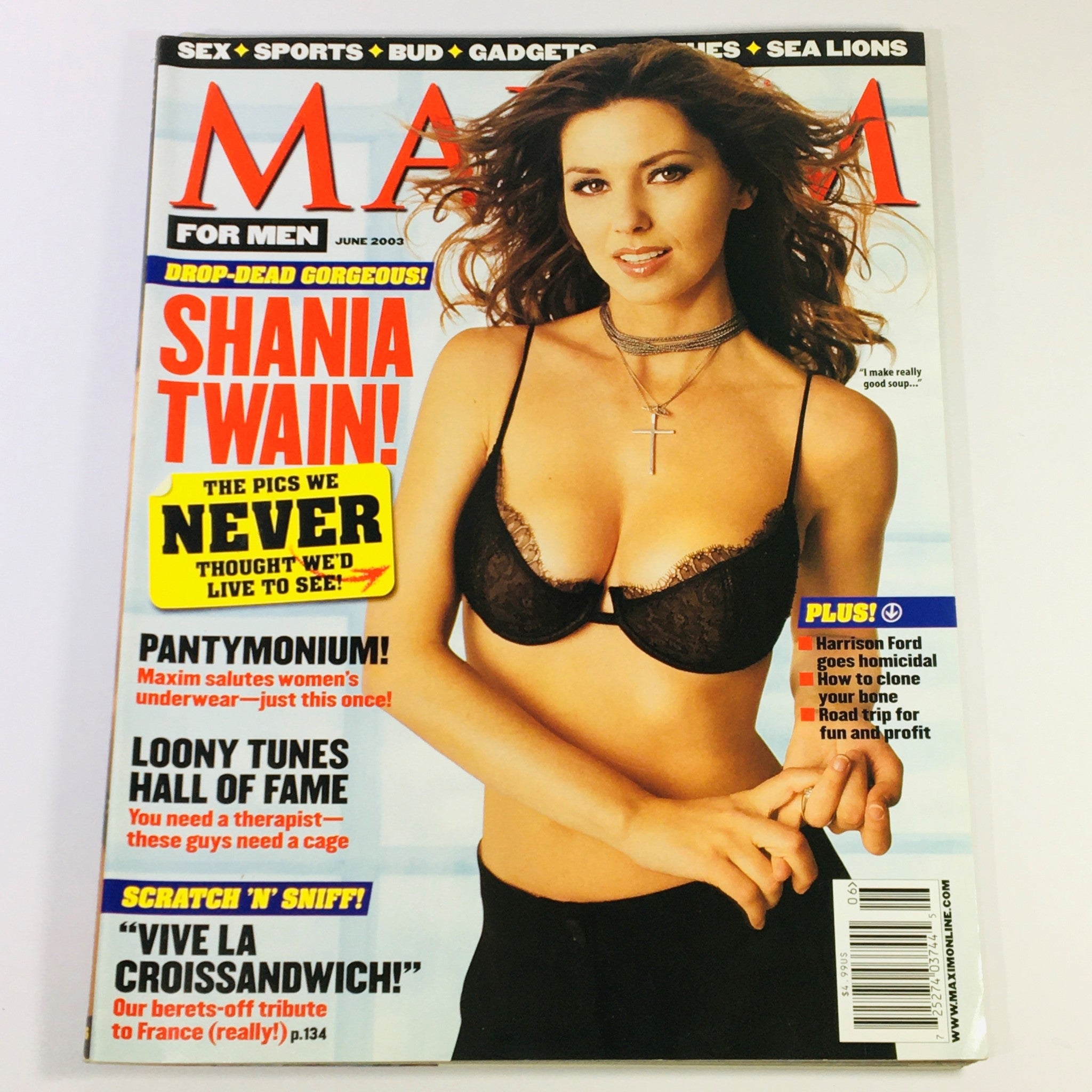 Maxim Magazine June 2003 - Shania Twain Plus Harrison Ford / Newsstand