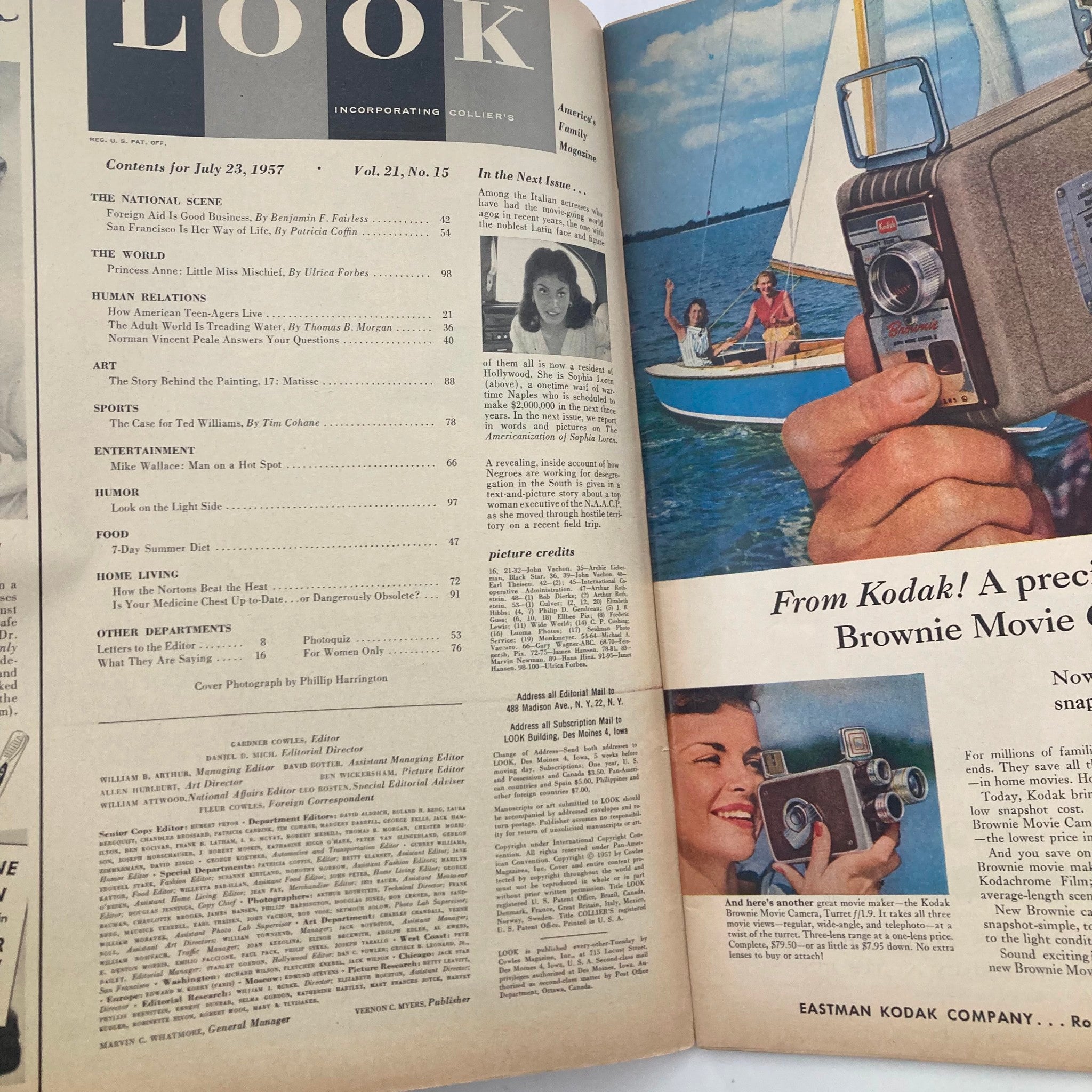 VTG Look Magazine July 23 1957 Vol 21 No. 15 How American Teen-Agers Live