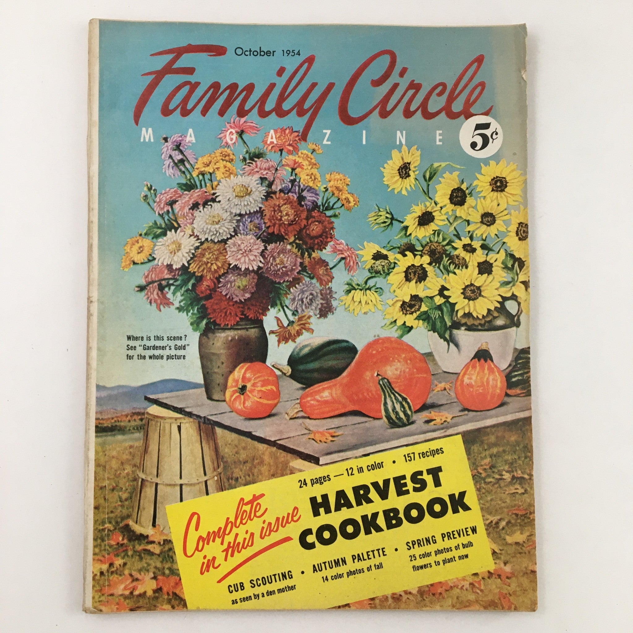 Family Circle Magazine October 1954 Gardeners Gold For Whole Picture No Label