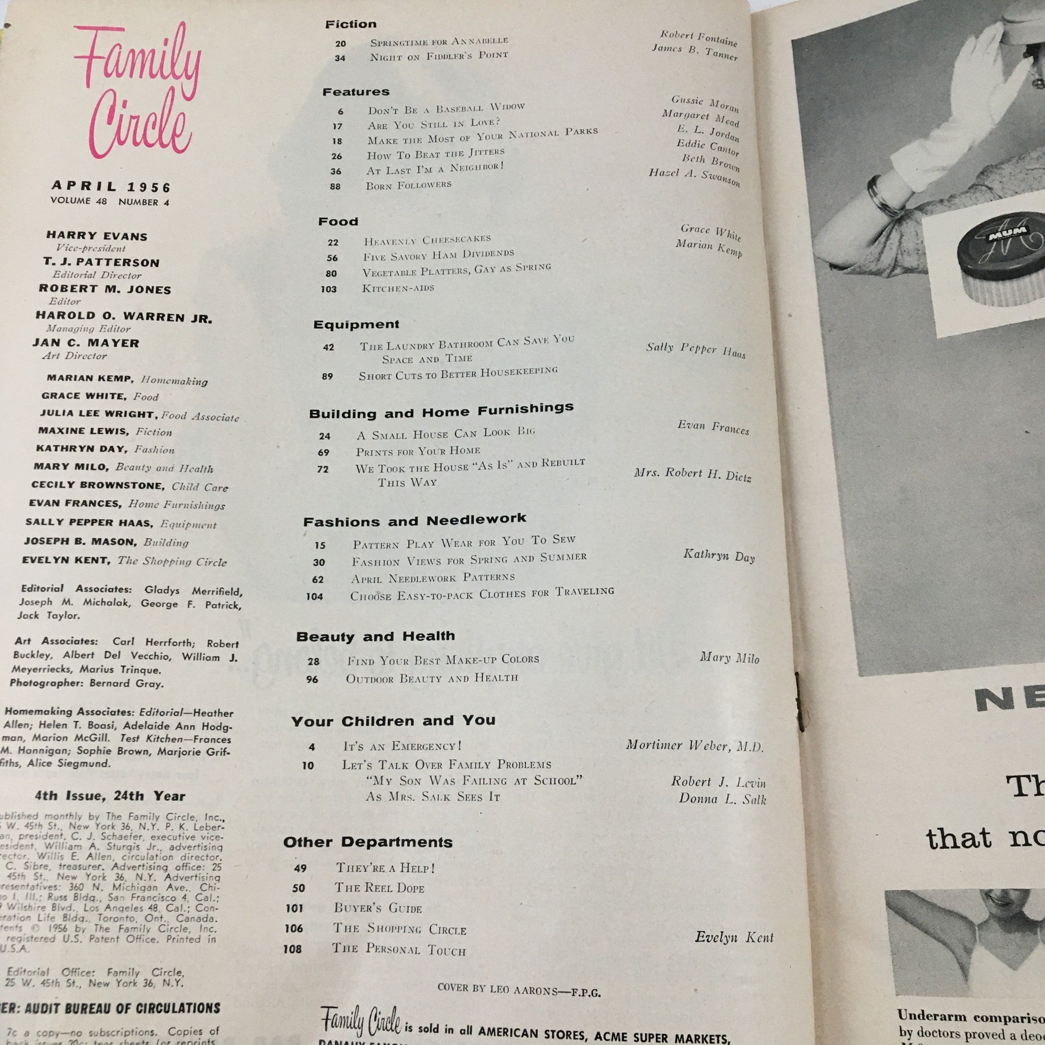 Family Circle Magazine April 1956 Mrs. Jonas E. Salk "Too Busy" Parent No Label