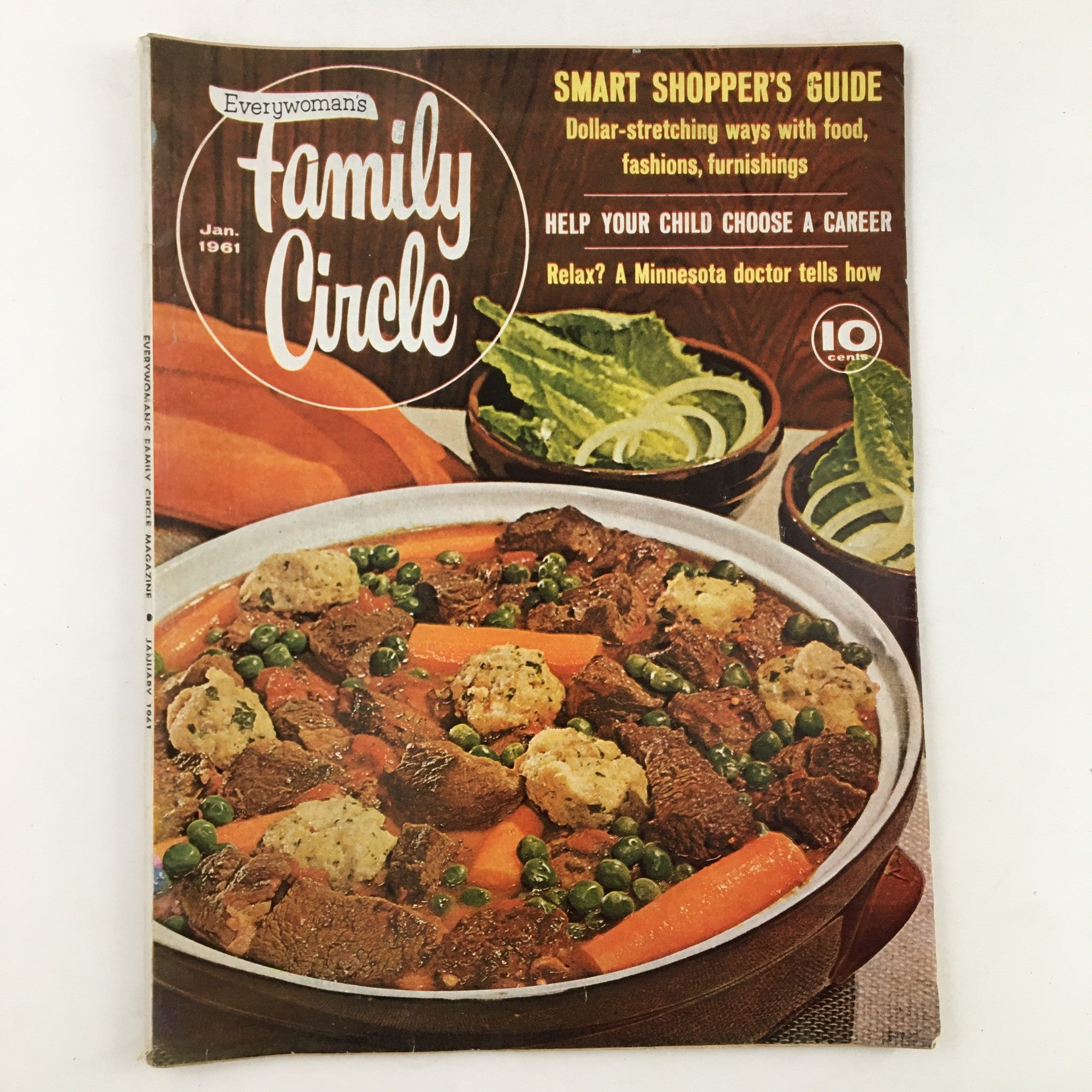 Family Circle Magazine January 1961 Beef Jardiniere w/ Marrow Dumplings No Label