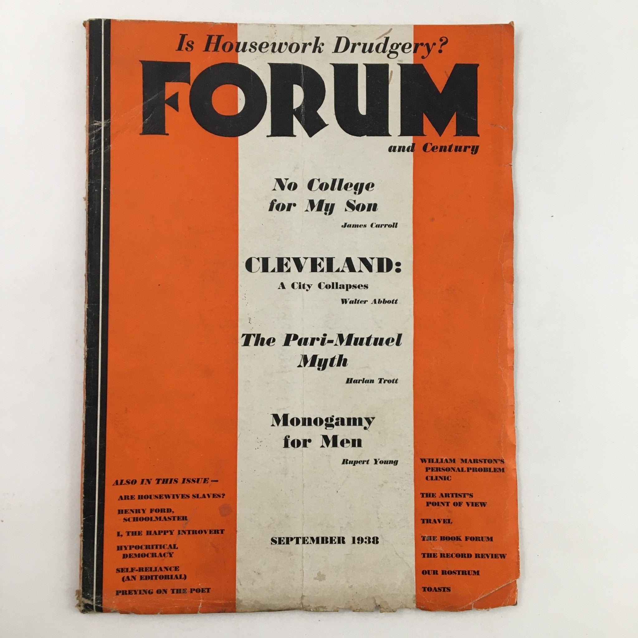 Forum and Century September 1938 Cleveland, A City Collapses Walter Abbott