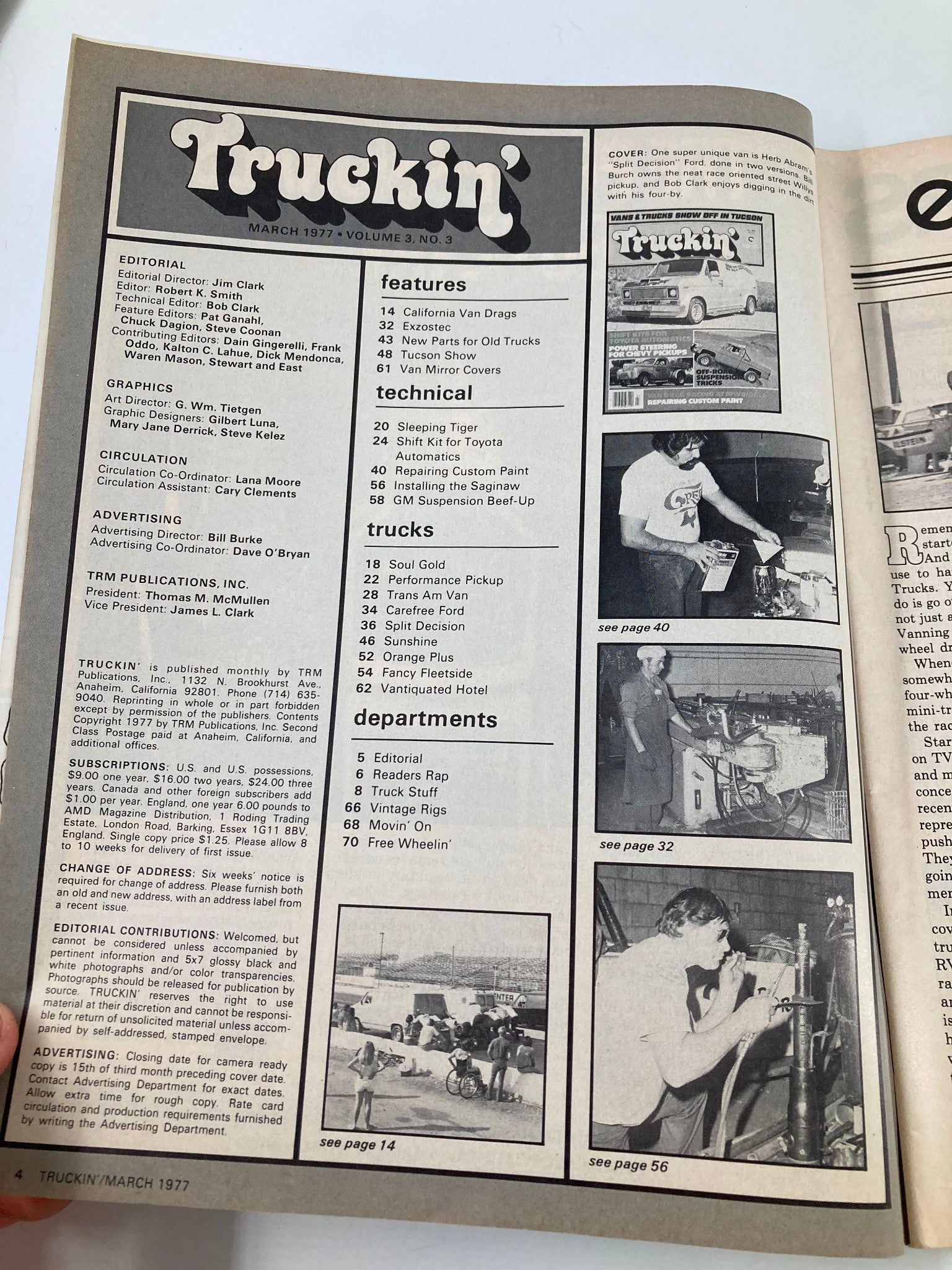 VTG Truckin Magazine March 1977 Van Drag Racing at Irwindale No Label