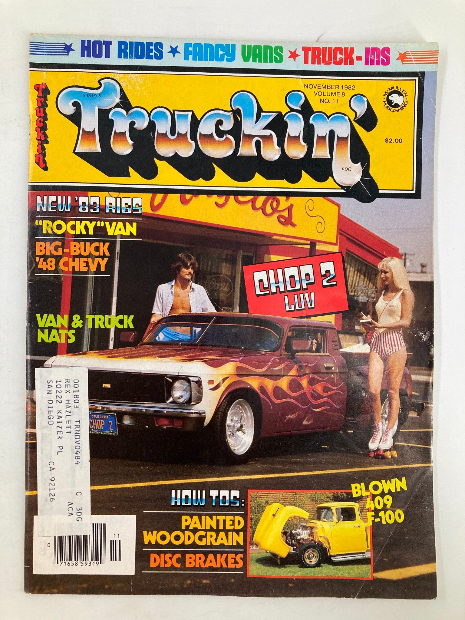 VTG Truckin Magazine November 1982 Rocky Van and Big-Buck '48 Chevy