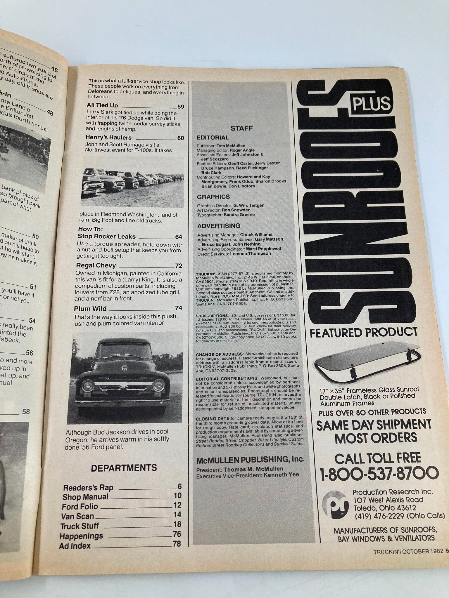 VTG Truckin Magazine October 1982 Steering Conversions Stop Oil Leaks