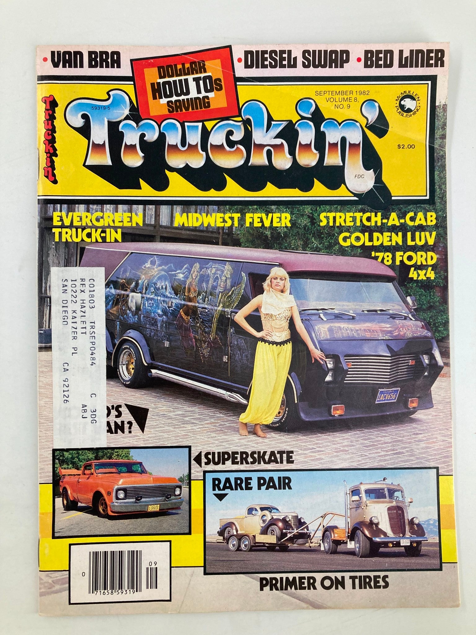 VTG Truckin Magazine September 1982 Stretch-a-Cab Golden Luv '78 Ford 4x4