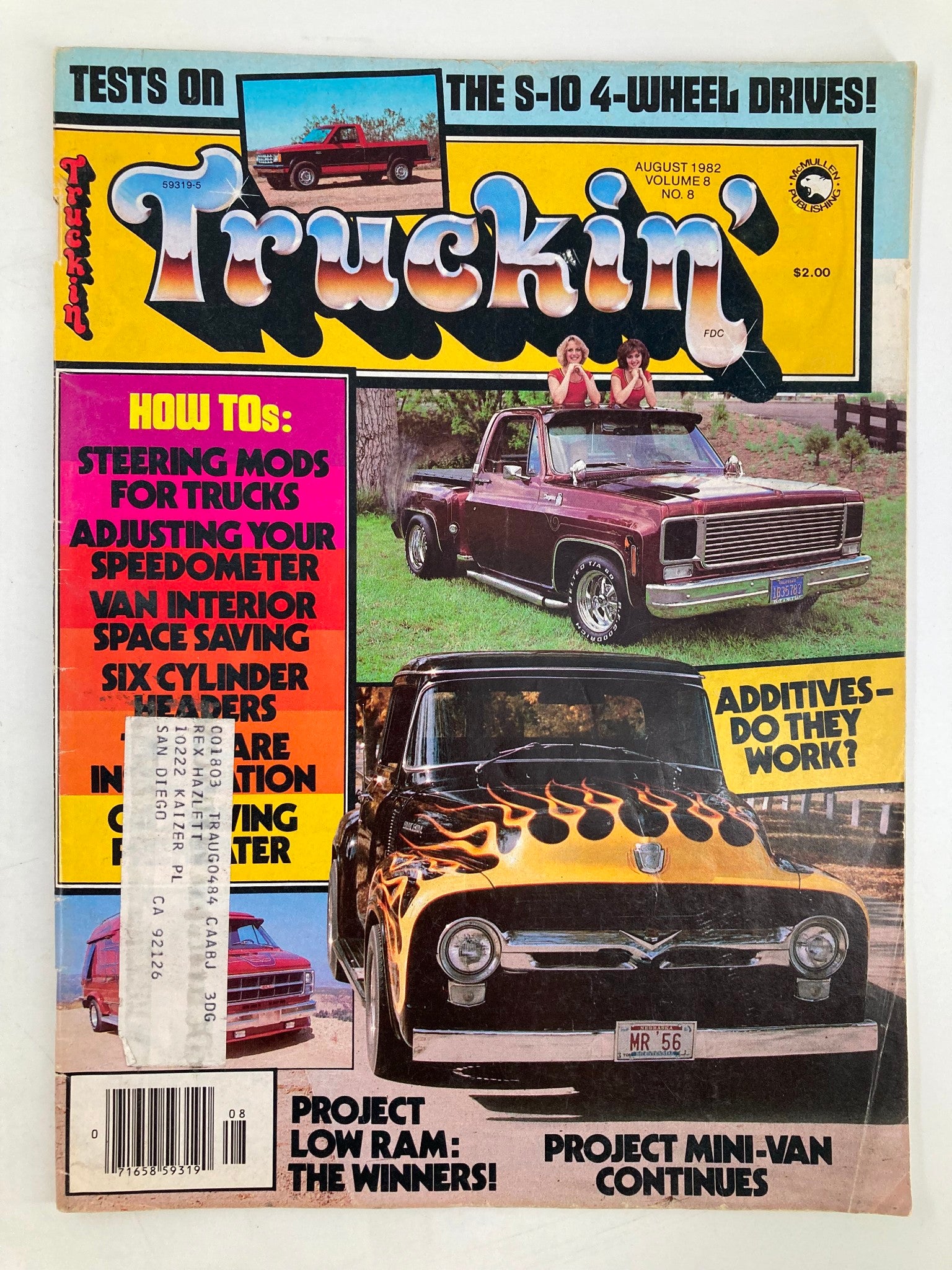 VTG Truckin Magazine August 1982 Steering Mods for Truck & Adjusting Speedometer